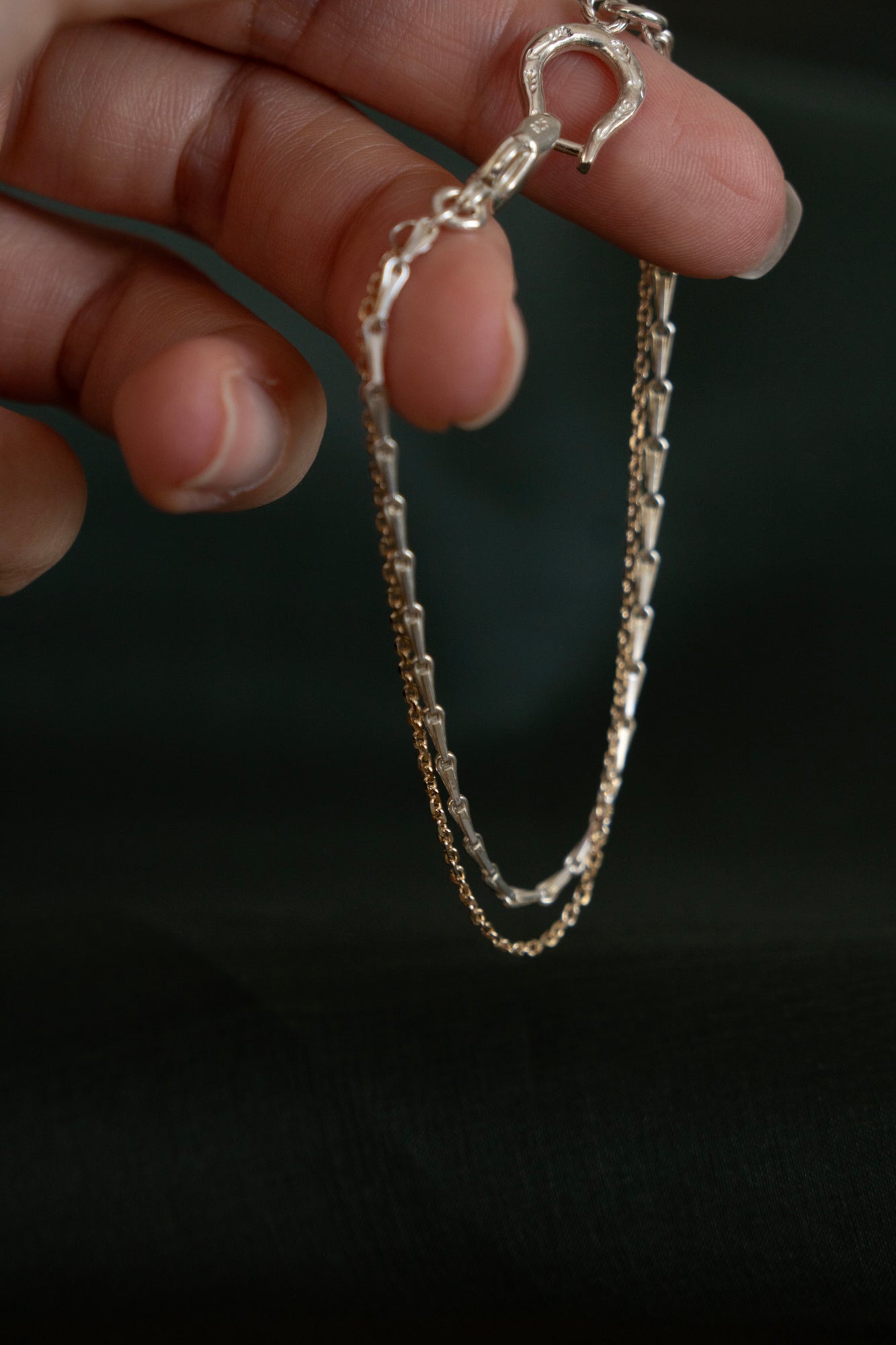 WAKAN SILVER SMITH K10 Horse Shoe Combination bracelet A /Silver