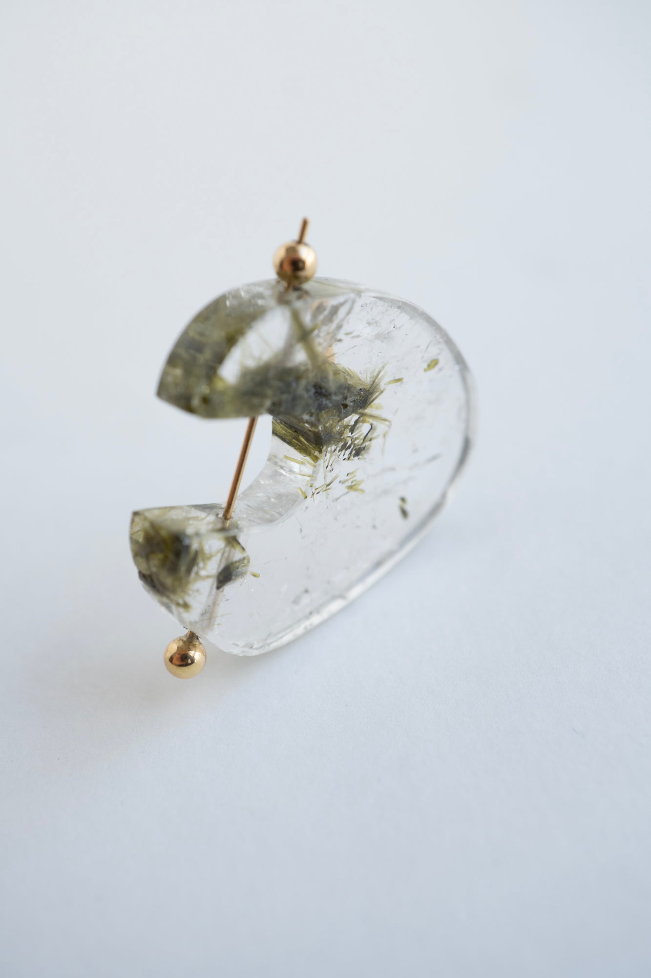 MONAKAjewellery Peridot in Quartz Rock Pierce /K18