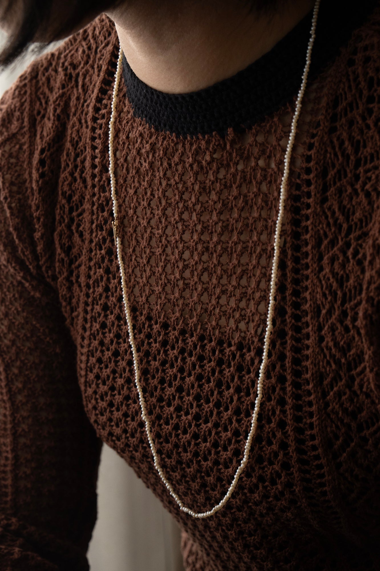 MINIMUMNUTS Fresh Water Seed Pearl Long Necklace /K10