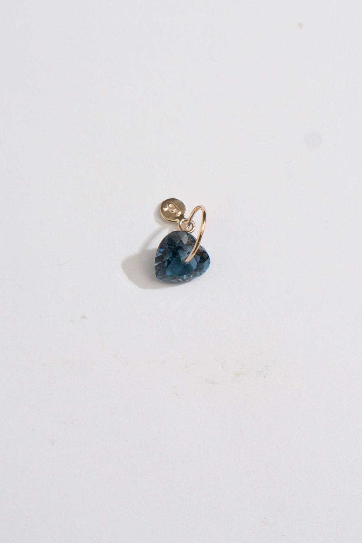 bohem Necklace Charm Top London Blue Topaz Heart /K10