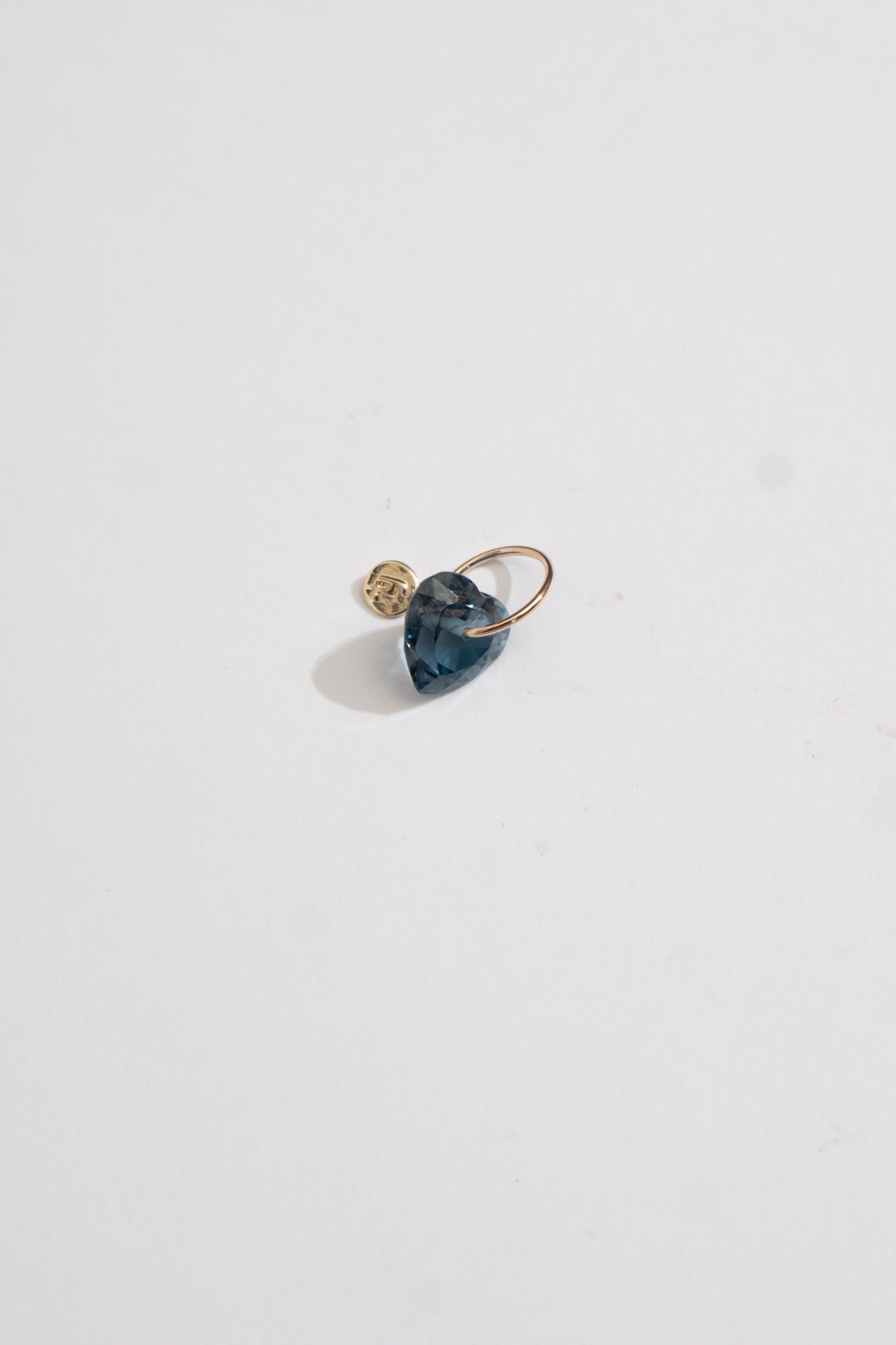 bohem Necklace Charm Top London Blue Topaz Heart / K10