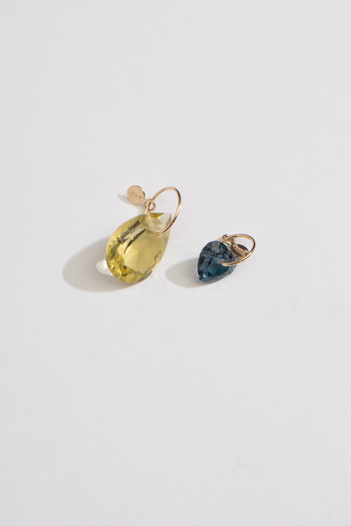 bohem Necklace Charm Top London Blue Topaz Heart / K10