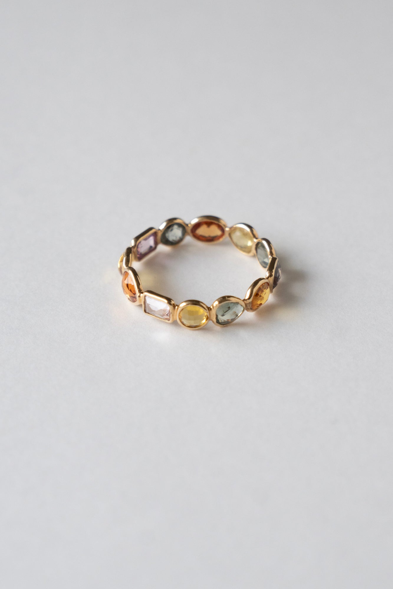 Perche? Full Eternity Multi Color Sapphire Ring /K18