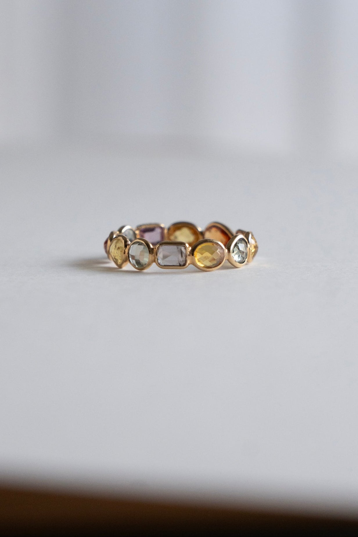 Perche? Full Eternity Multi Color Sapphire Ring /K18