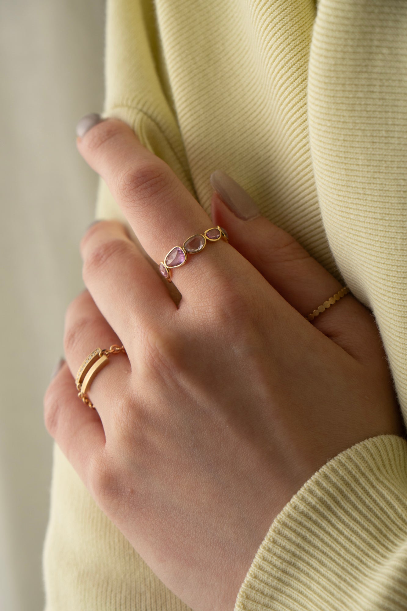 Perche? Circle × Multi Color Sapphire Ring /K18