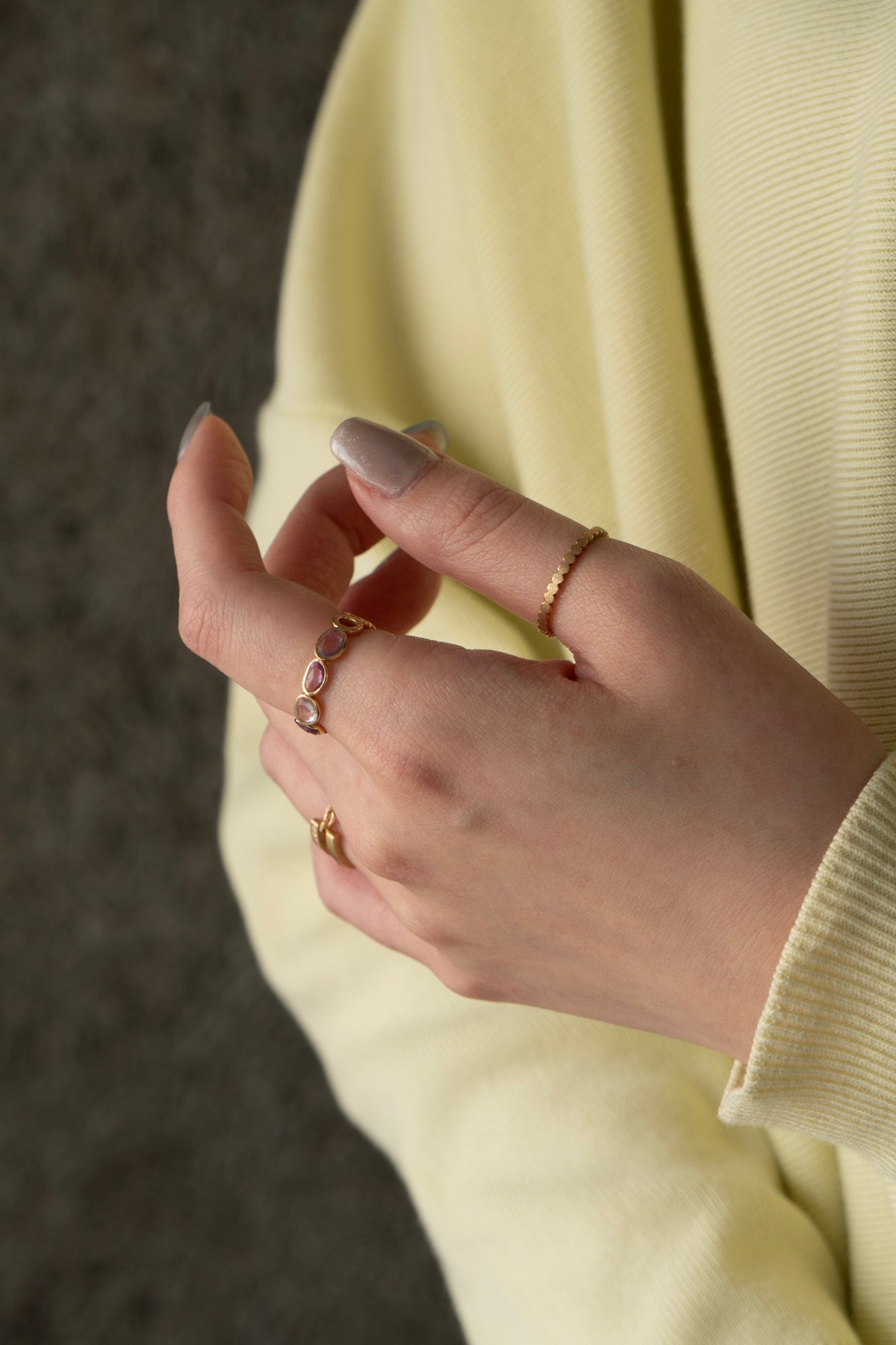 Perche? Circle × Multi Color Sapphire Ring /K18