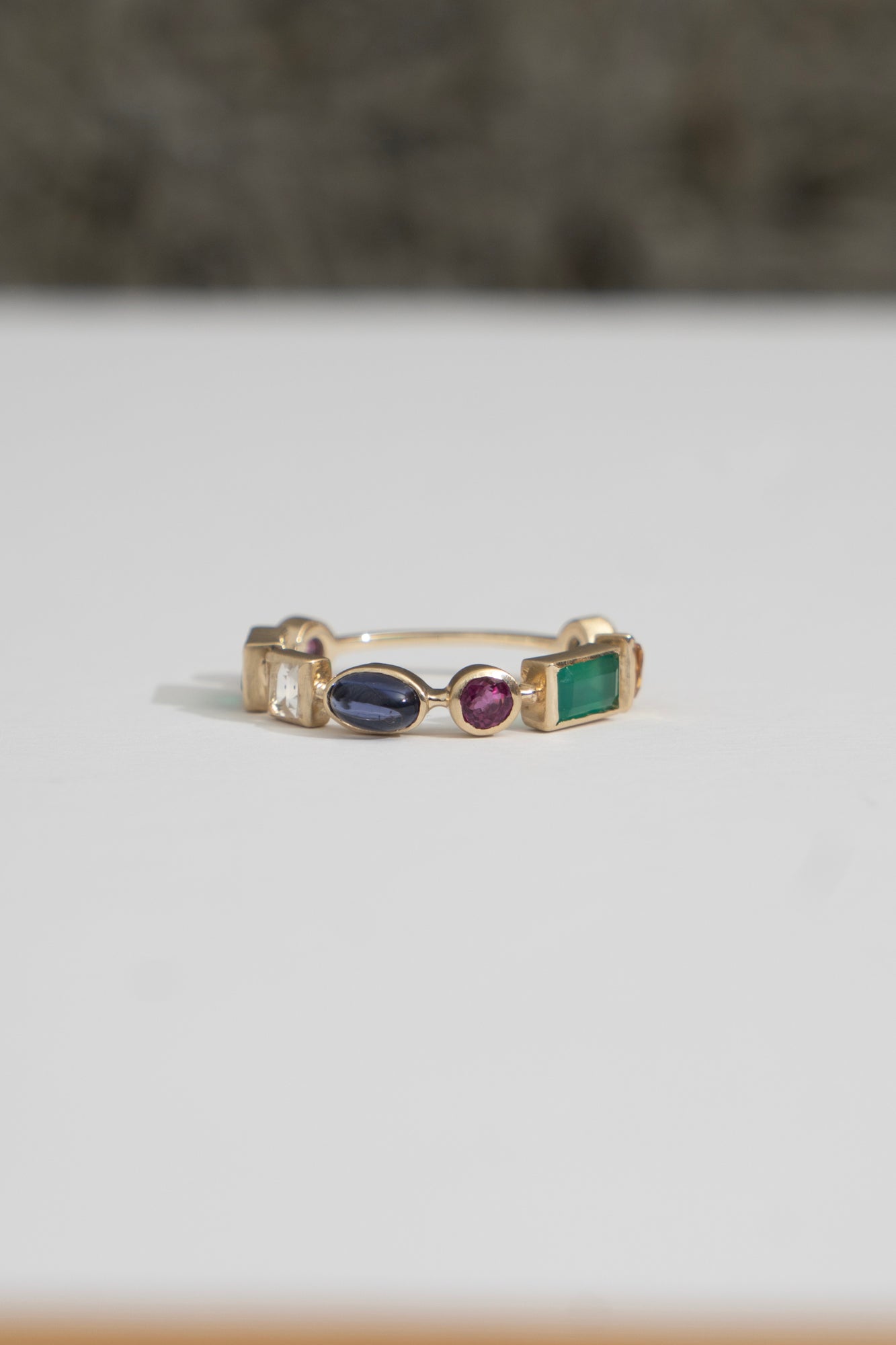 bohem Queen collection Mix Stone 3/4 Eternity Ring /K10