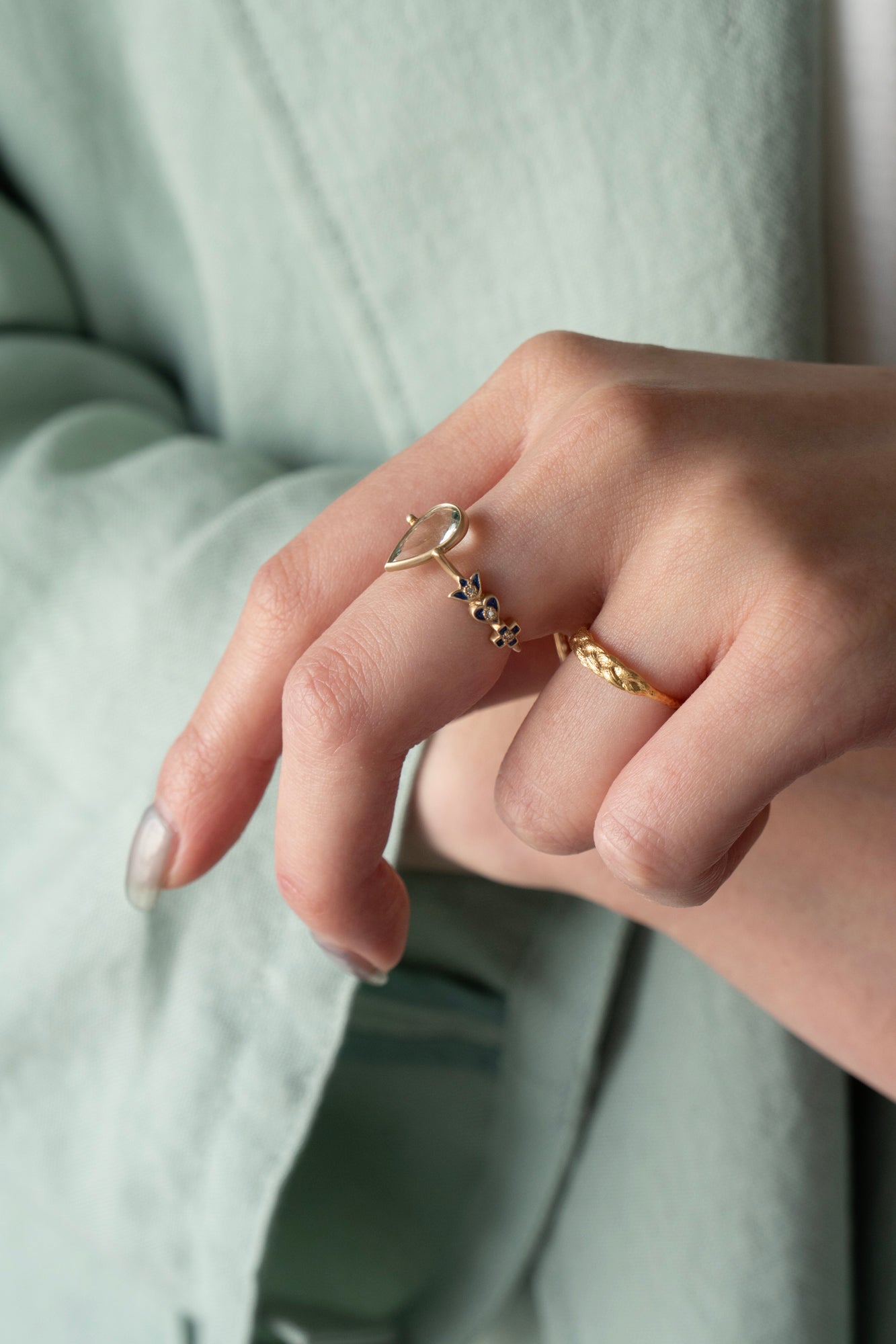 bohem Crown collection Green Beryl Ring /K10