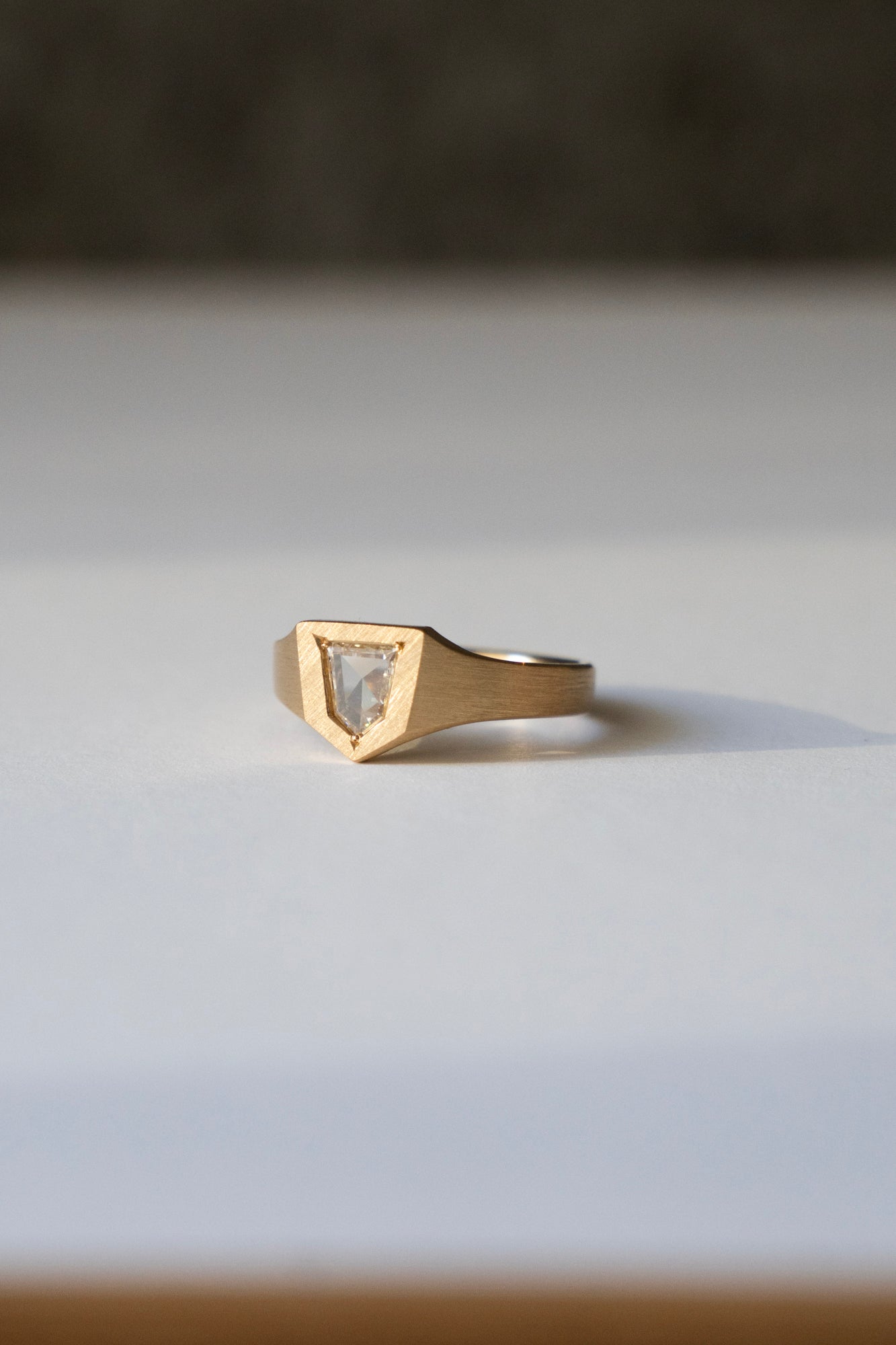 simmon Seta Portrait Cut Diamond Signet Ring /K18