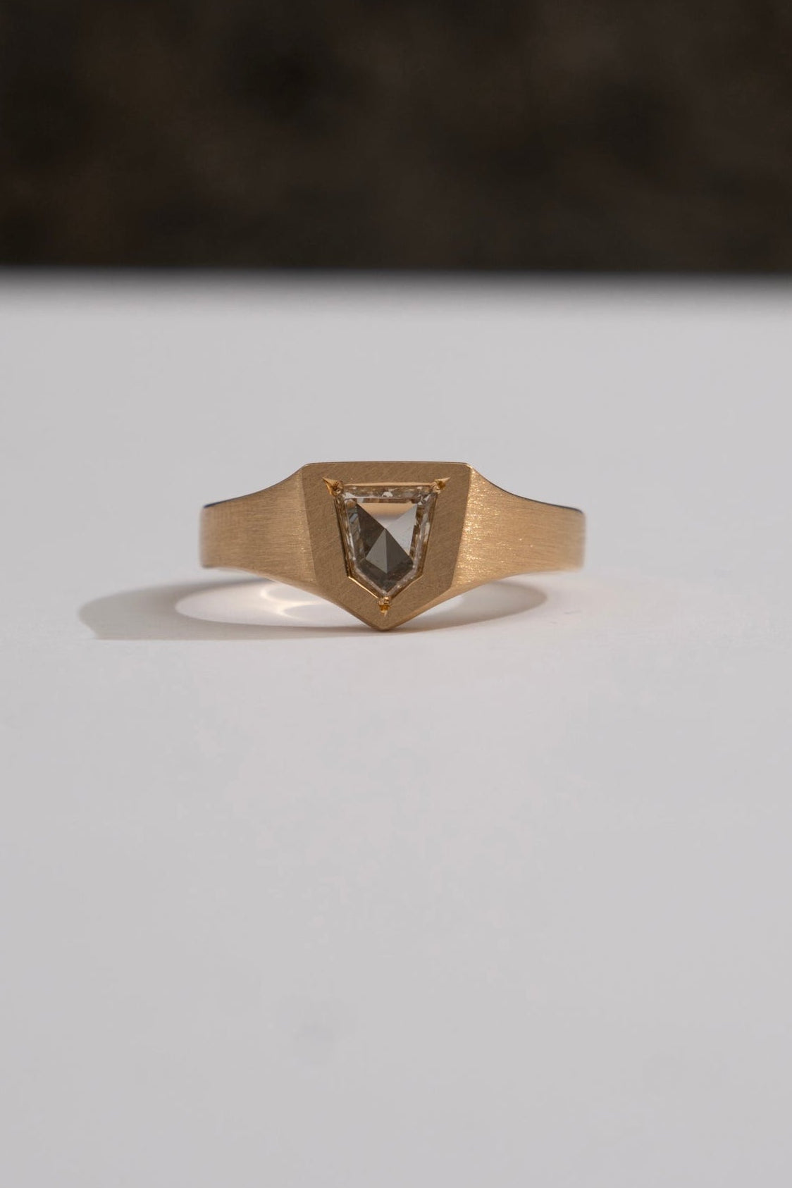 simmon Seta Portrait Cut Diamond Signet Ring /K18