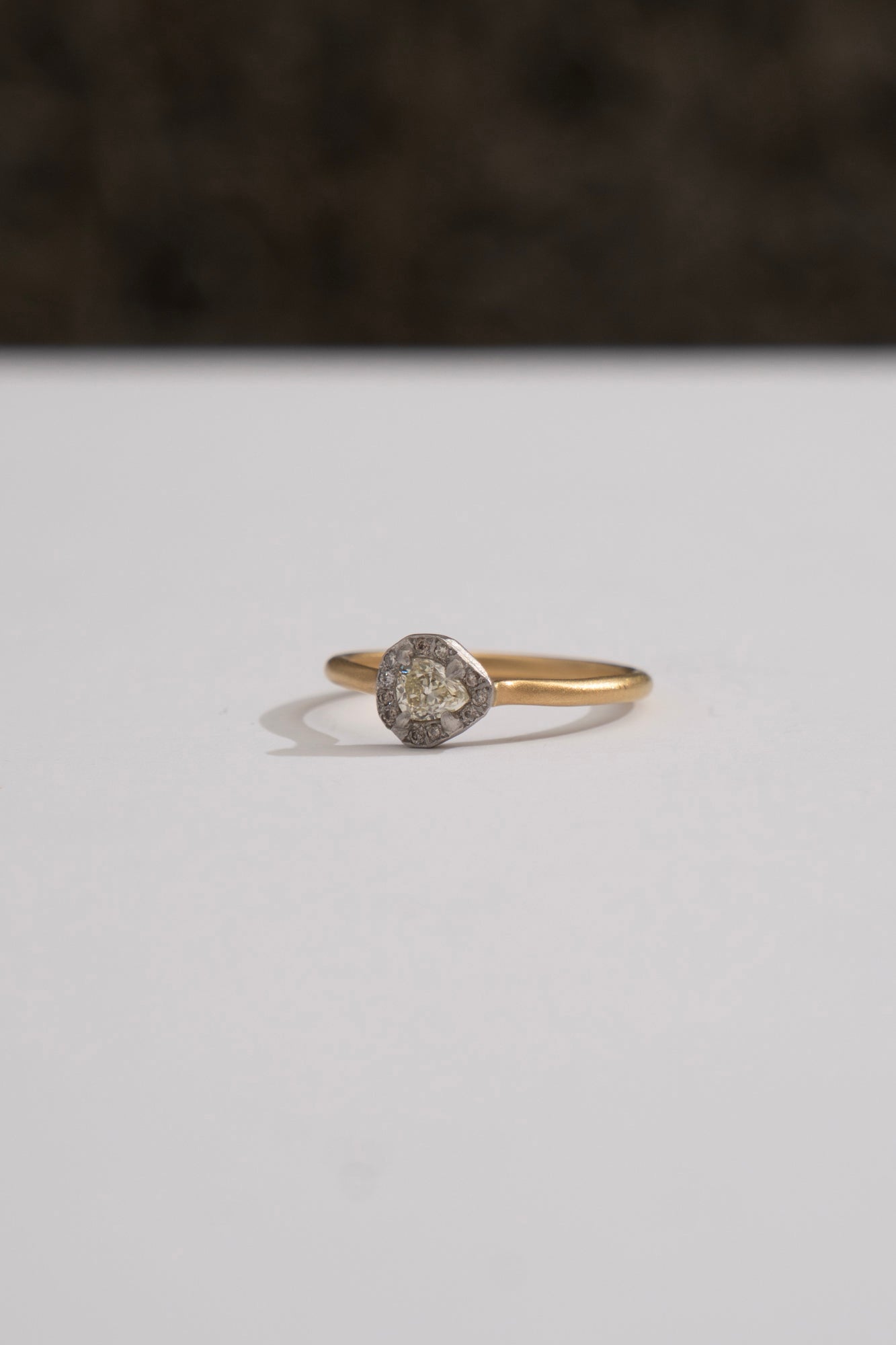MONAKA jewellery Rinne Old Cut Pear Shape Light Yellow Diamond Ring /K18&PT900