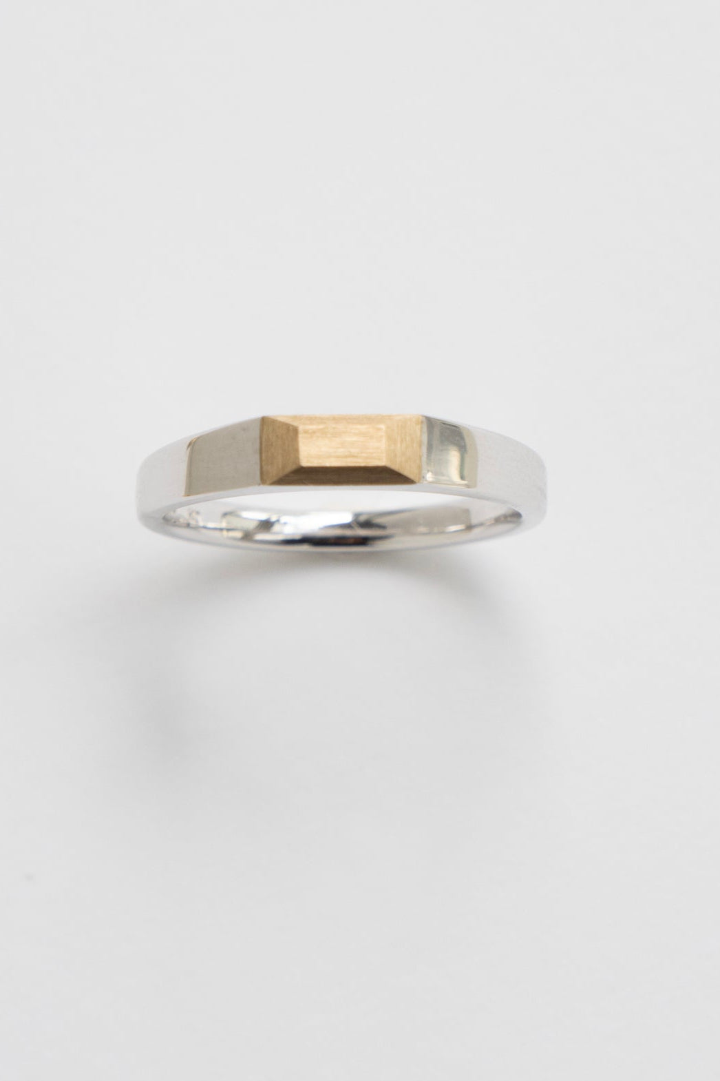 simmon BAGUETTE SIGNET RING 3.2 /K18&PT900