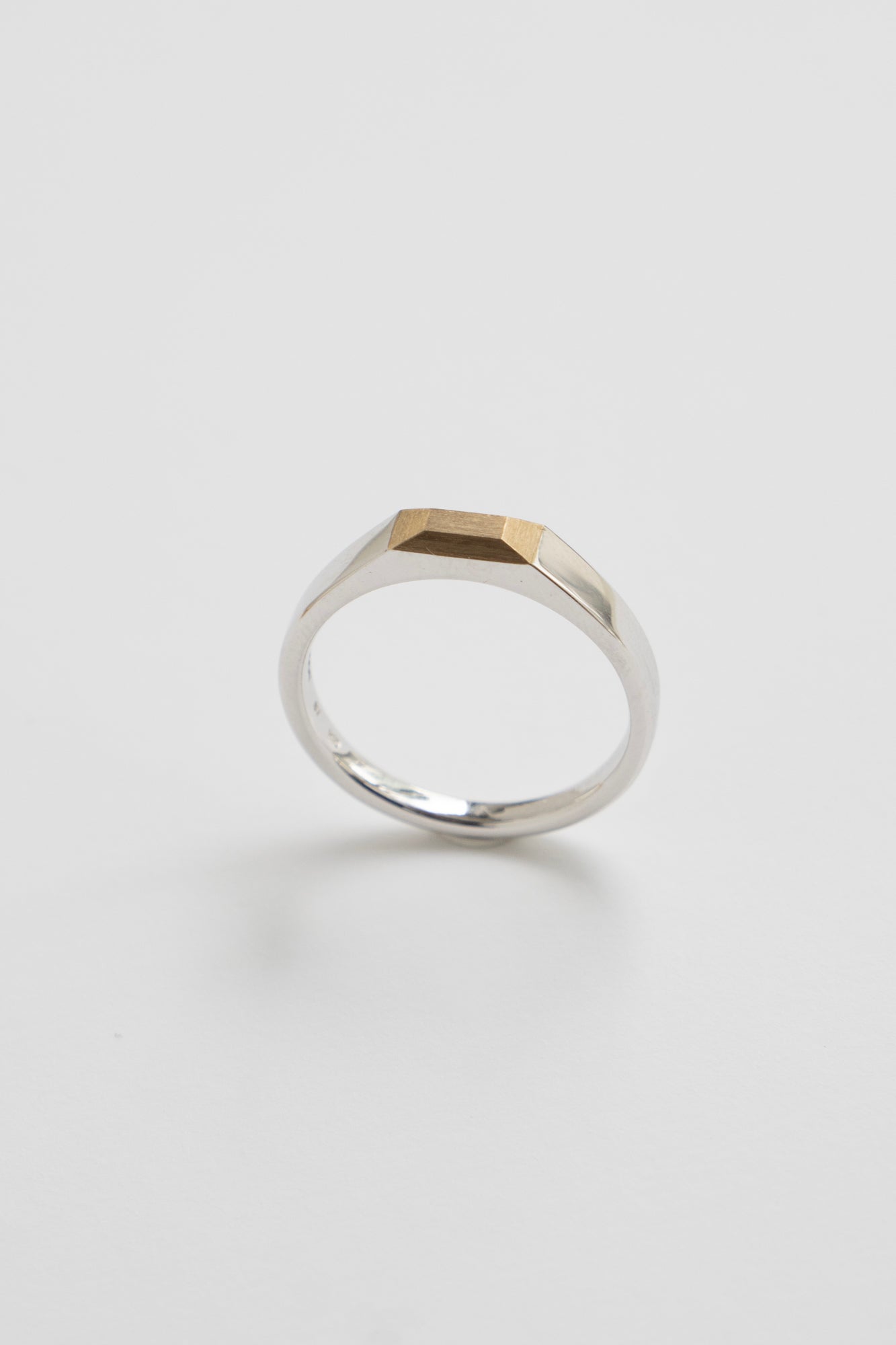 simmon BAGUETTE SIGNET RING 3.2 /K18&PT900