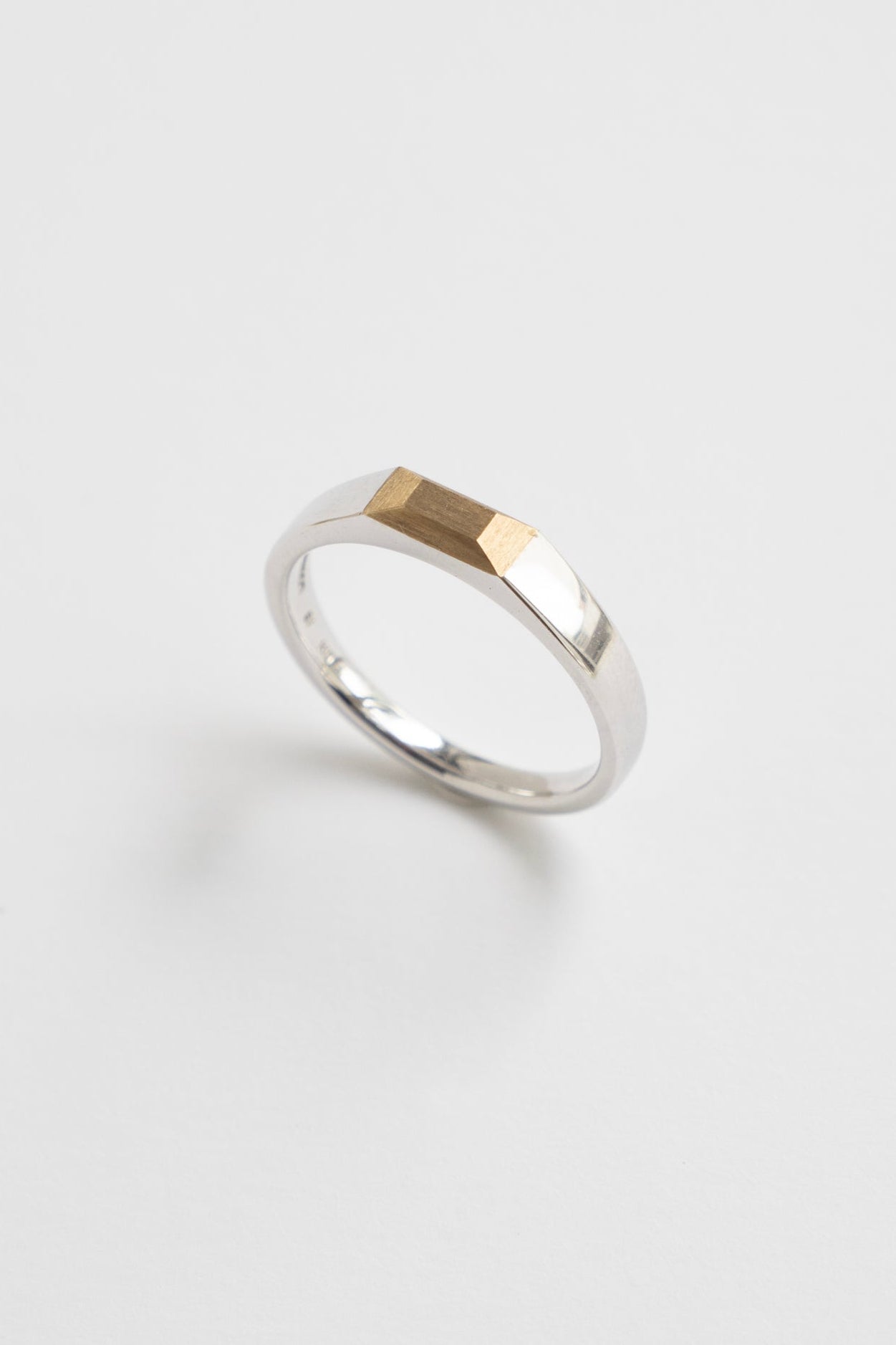 simmon BAGUETTE SIGNET RING 3.2 /K18&PT900