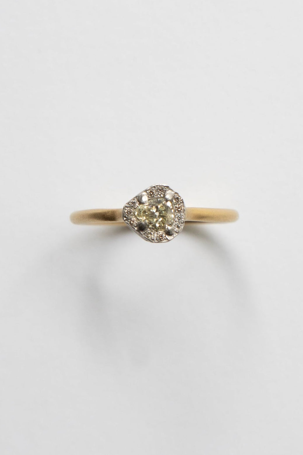 MONAKA jewellery Rinne Old Cut Pear Shape Light Yellow Diamond Ring /K18&PT900