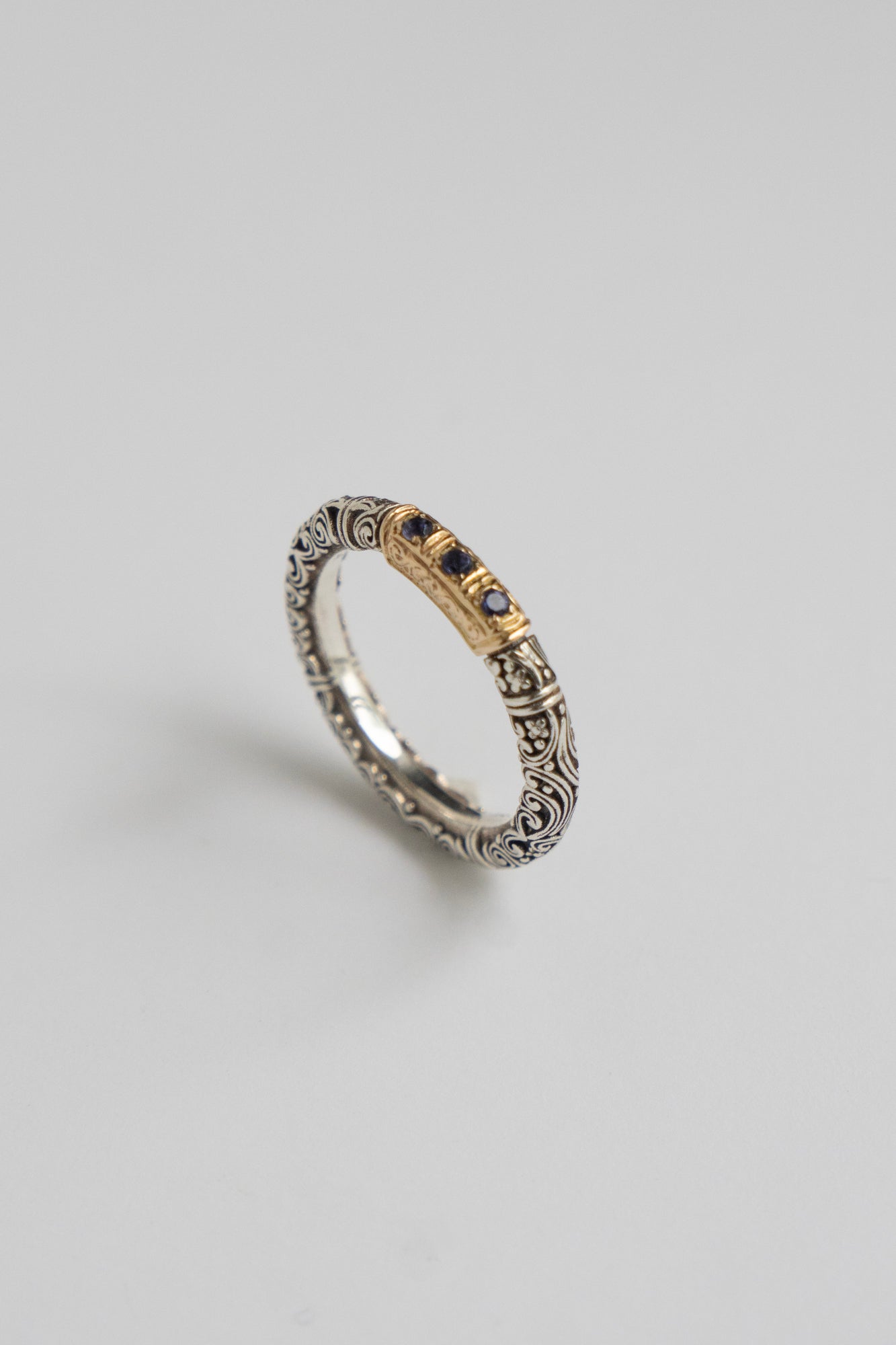 Gerochristo Eden's Garden Ring Iolite /Silver&18K