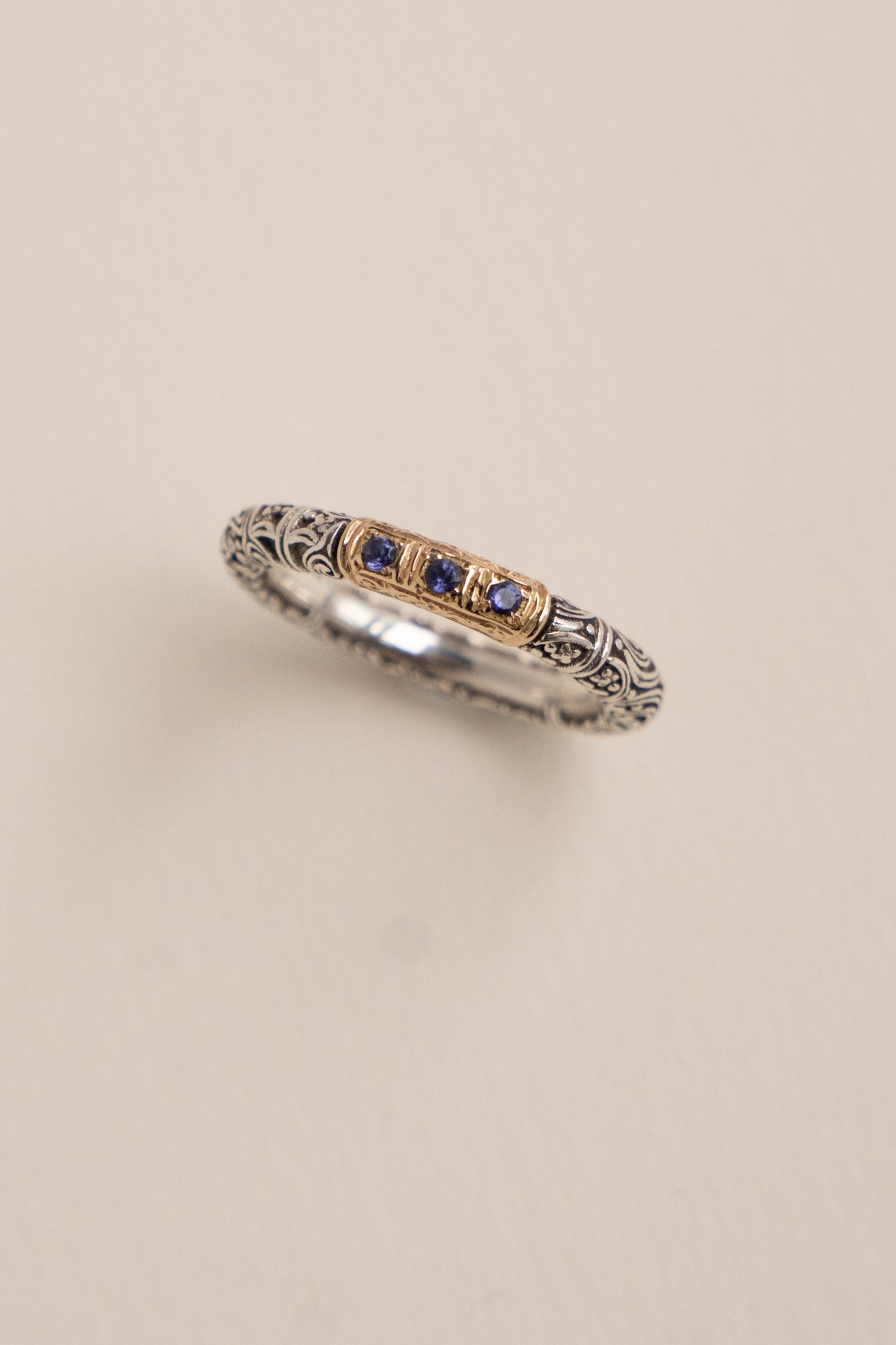 Gerochristo Eden's Garden Ring Iolite /Silver&K18