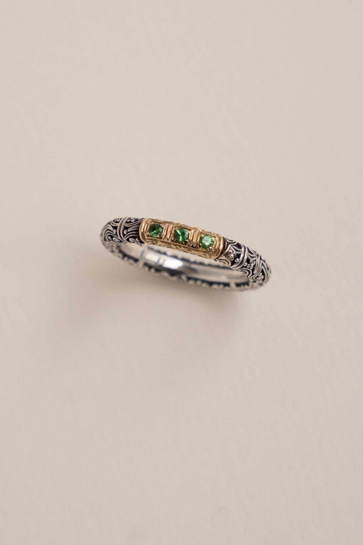 Gerochristo Eden's Garden Ring Tsavorite /Silver&K18