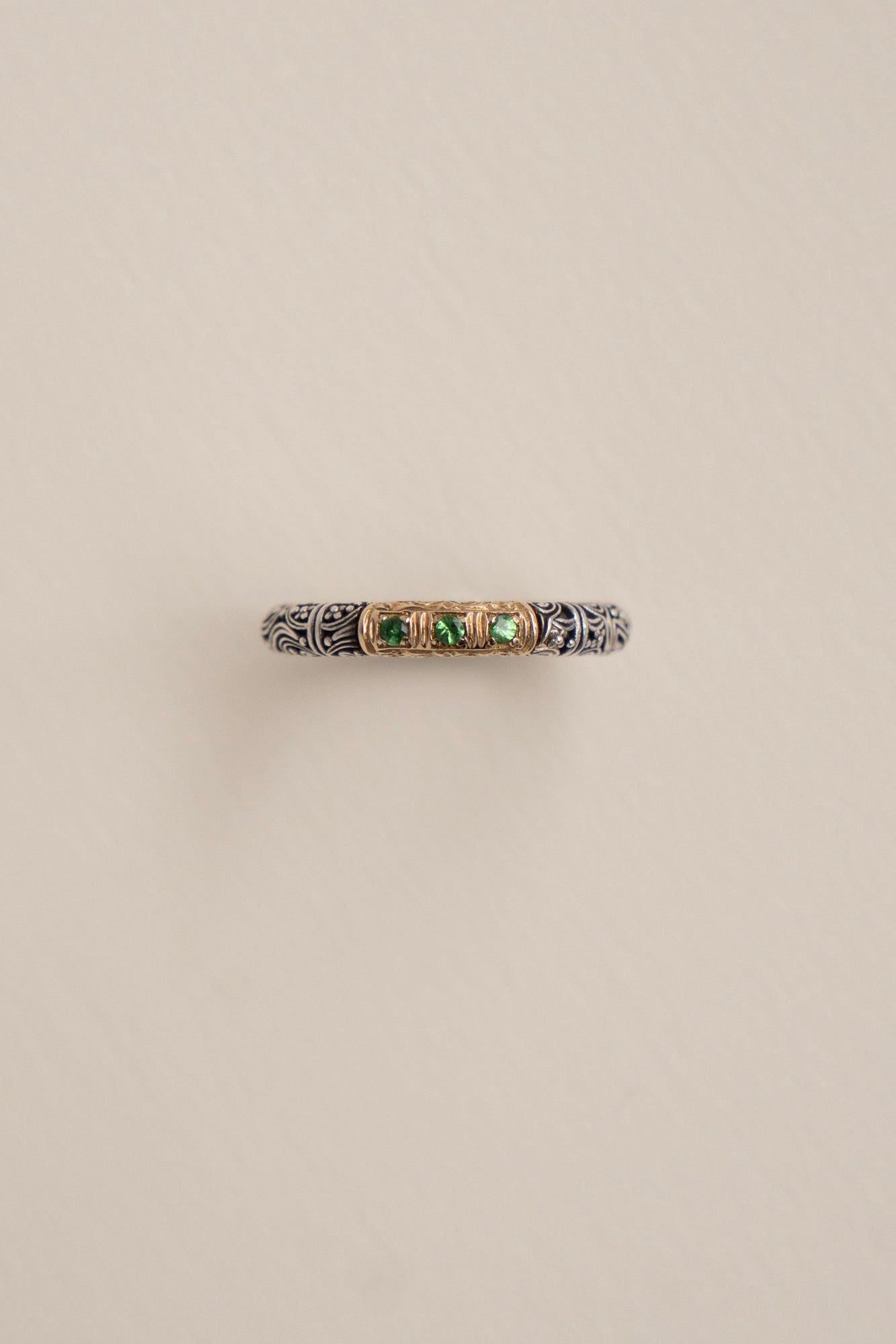 Gerochristo Eden's Garden Ring Tsavorite /Silver&K18