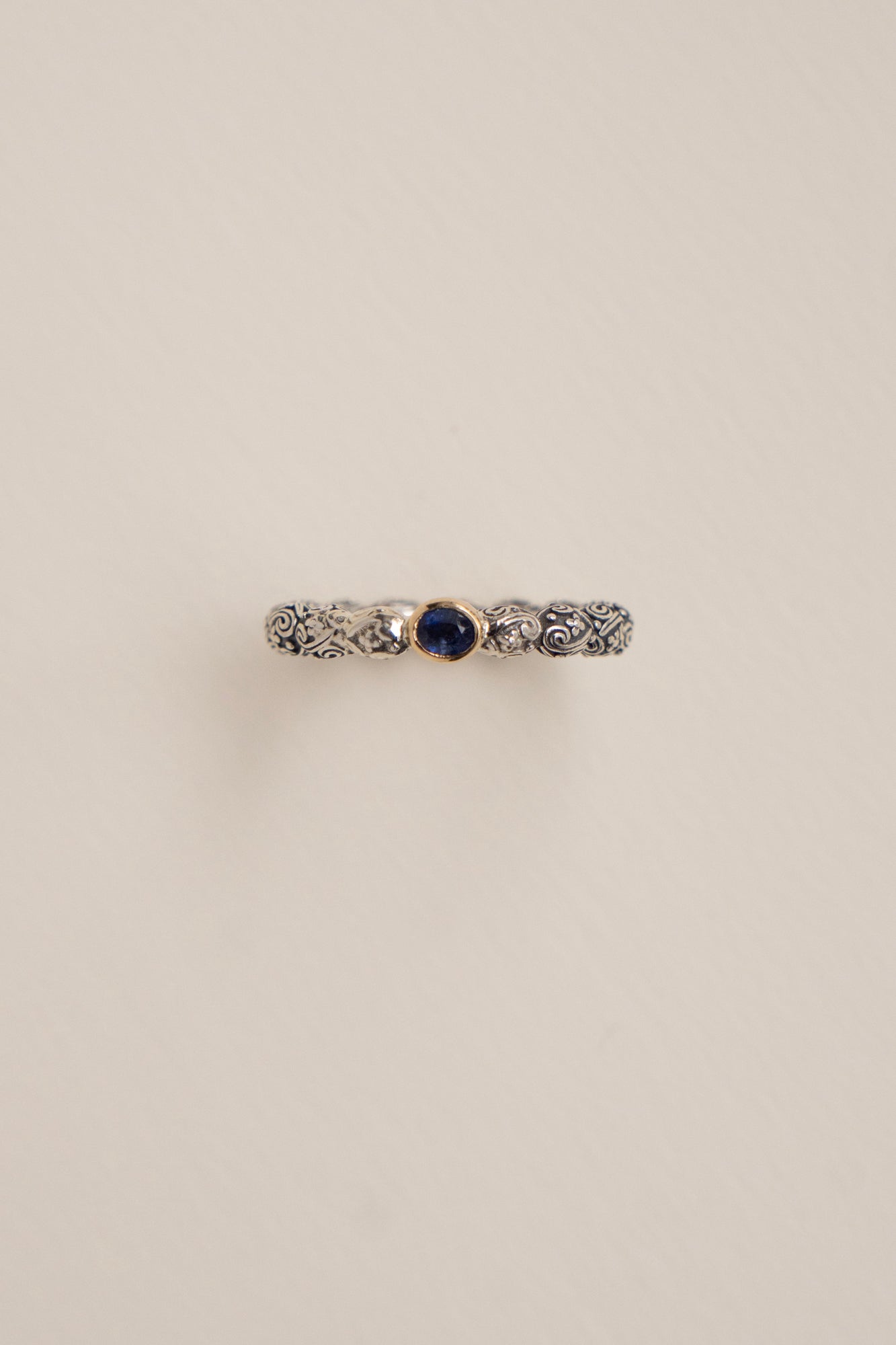 Gerochristo Eden's Garden Ring Blue Sapphire /Silver&K18