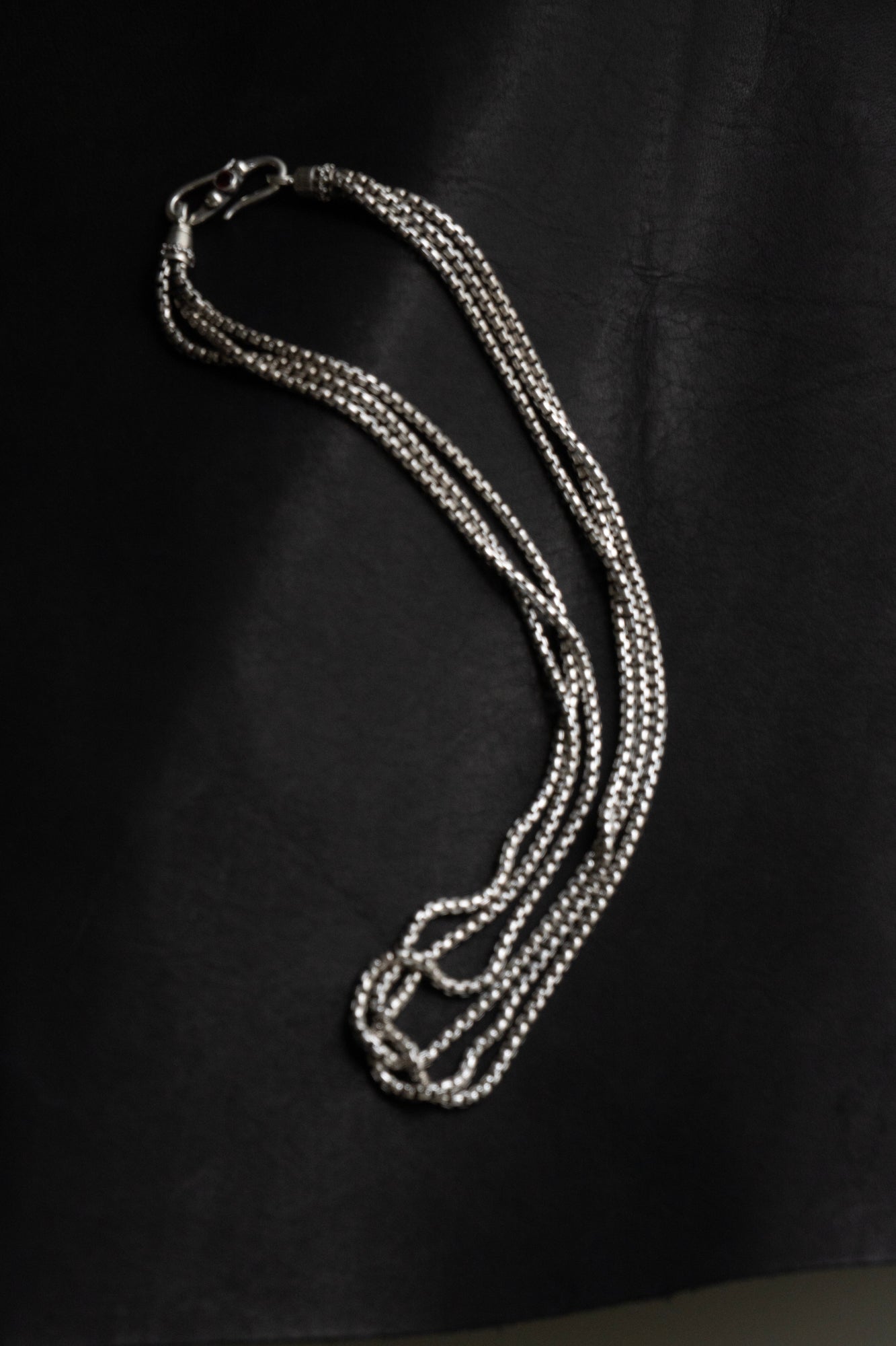 Gerochristo Triple Box Chain Necklace / Silver