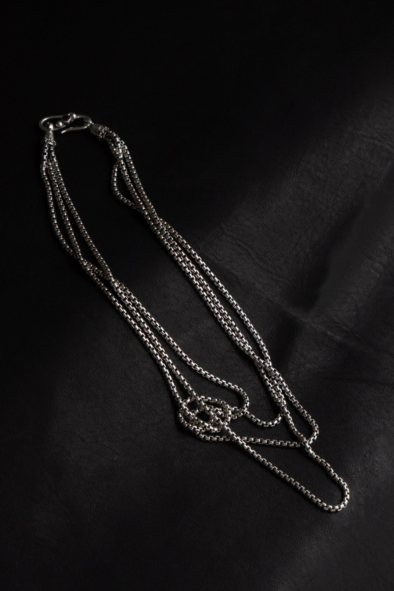 Gerochristo Triple Box Chain Necklace / Silver