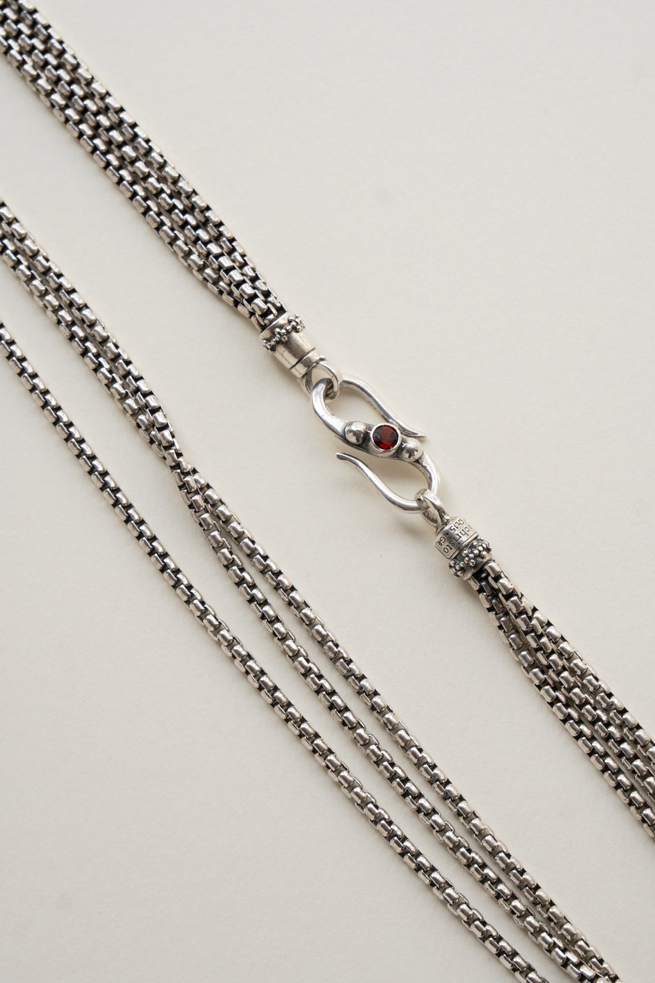 Gerochristo Triple Box Chain Necklace / Silver