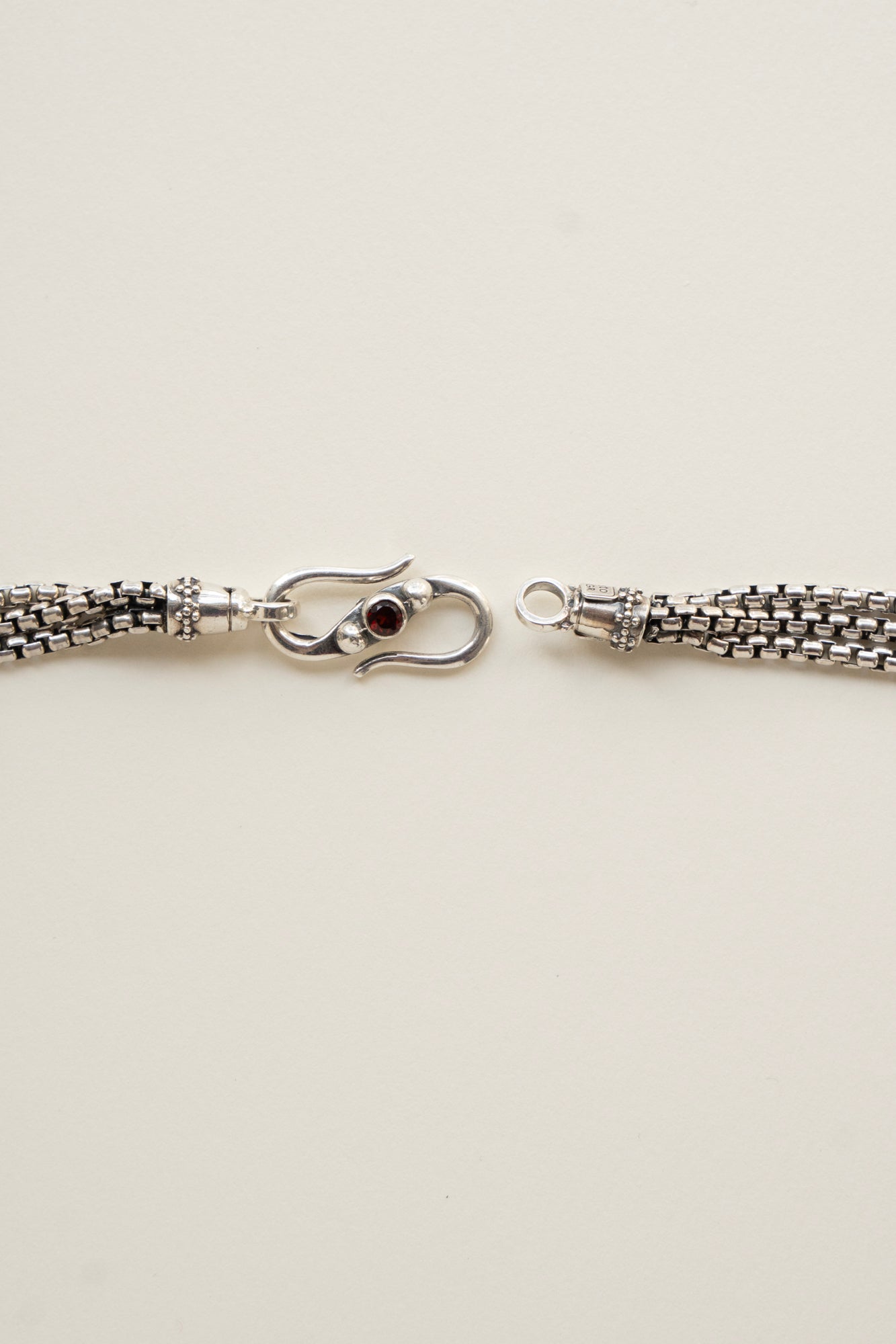 Gerochristo Triple Box Chain Necklace / Silver