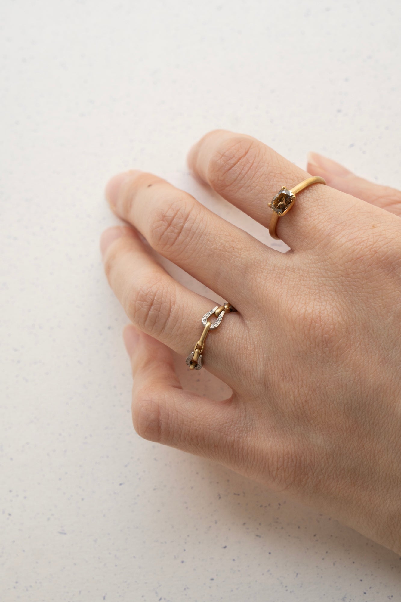 MONAKAjewellery Bond Chain Diamond Ring /K18YG&PT900