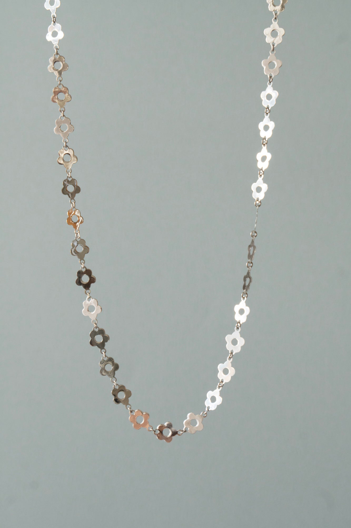 bohem Loop×Loop Flower Necklace B / Silver