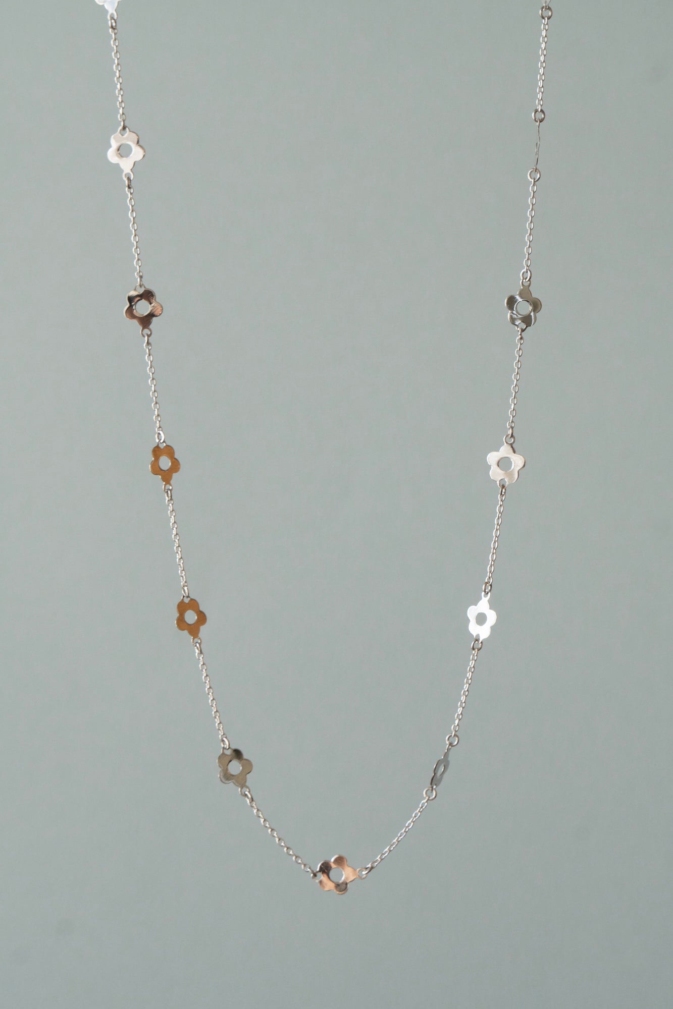 bohem Loop×Loop Flower Necklace A / Silver