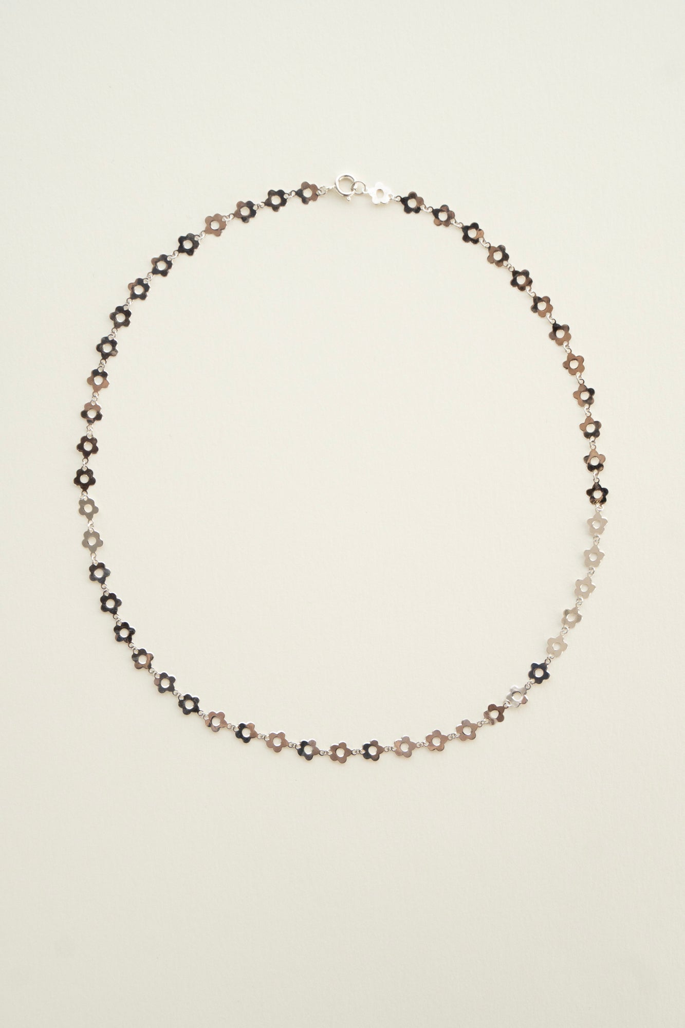 bohem Loop×Loop Flower Necklace B / Silver
