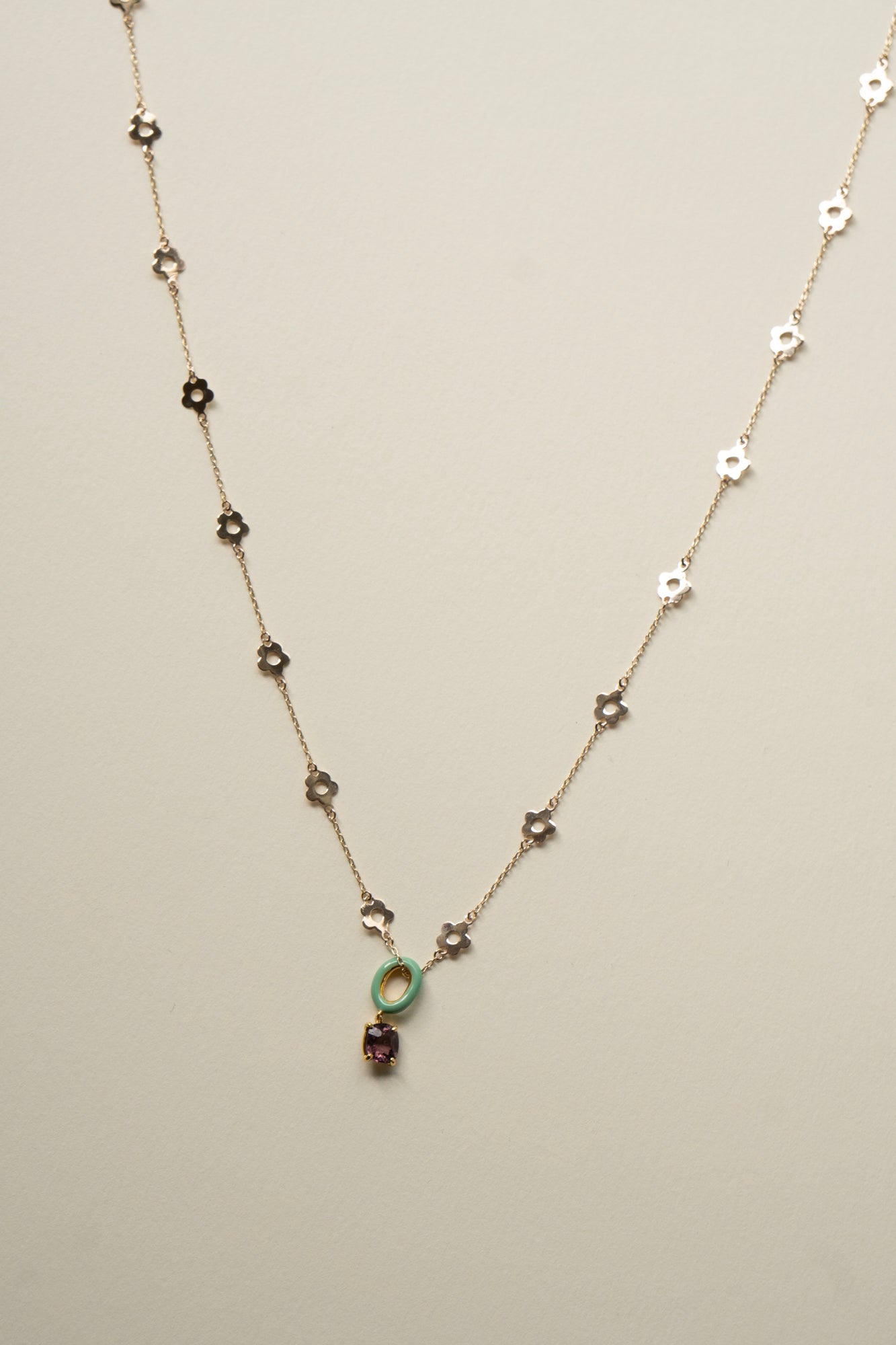 bohem Loop×Loop Flower Necklace A /K10 - patchouli Exclusive