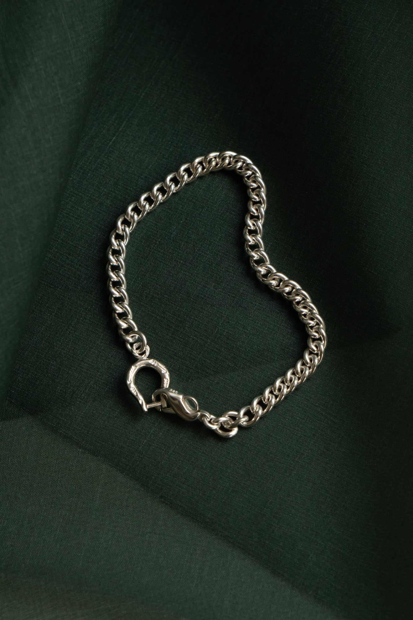 WAKAN SILVER SMITH Horse Shoe Gourmette Bracelet /Silver