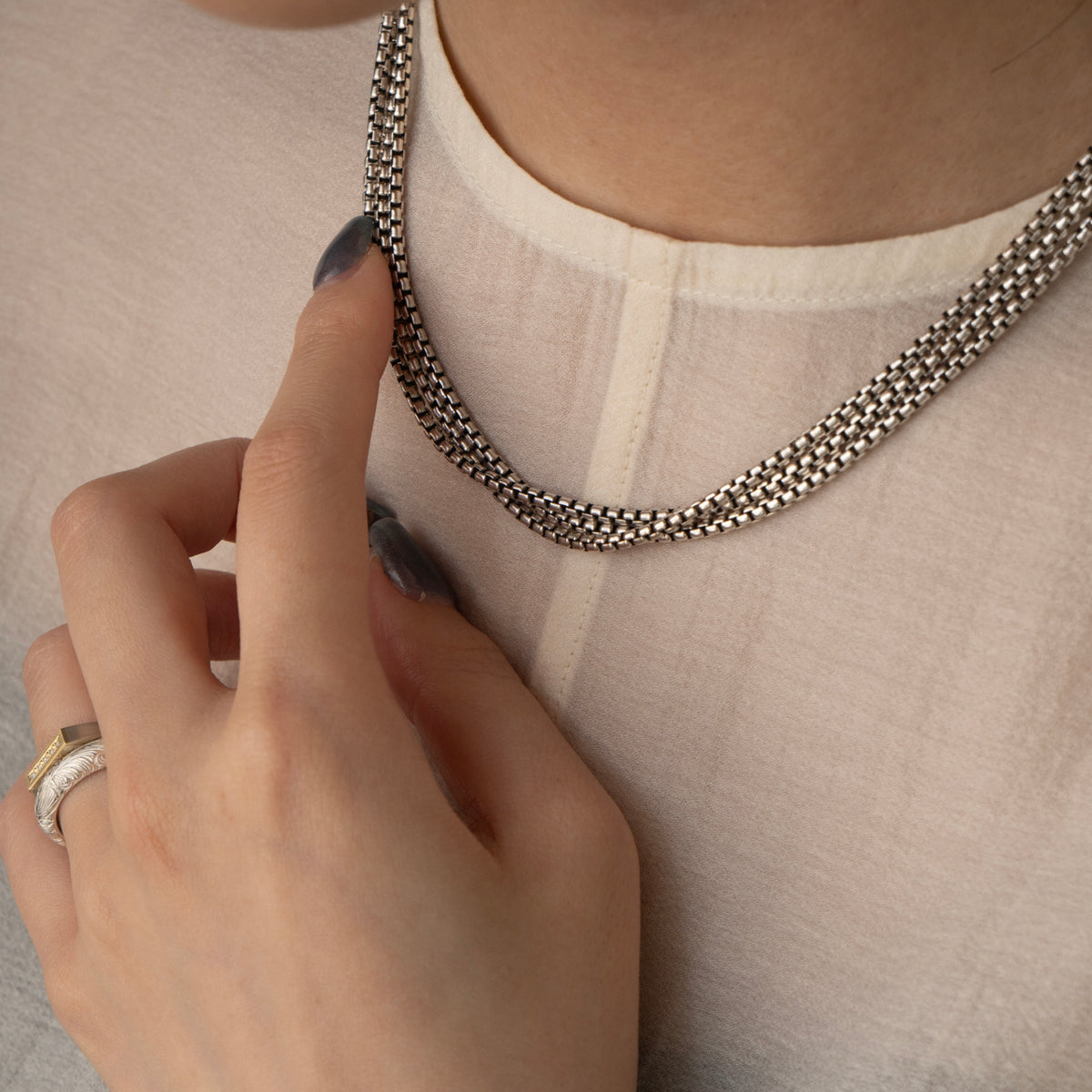 Gerochristo Triple Box Chain Necklace ジェロクリスト トリプル 