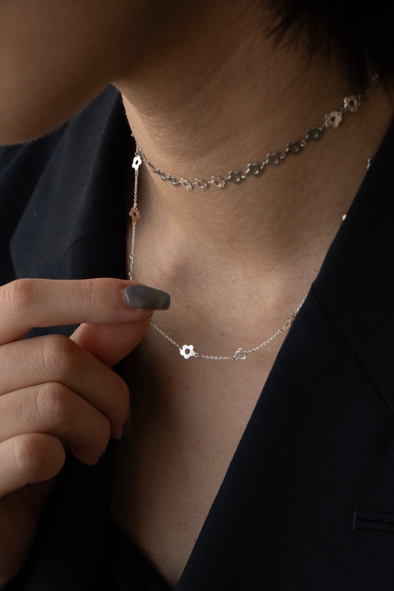bohem Loop×Loop Flower Necklace A ボヘム フラワーネックレス / Silver