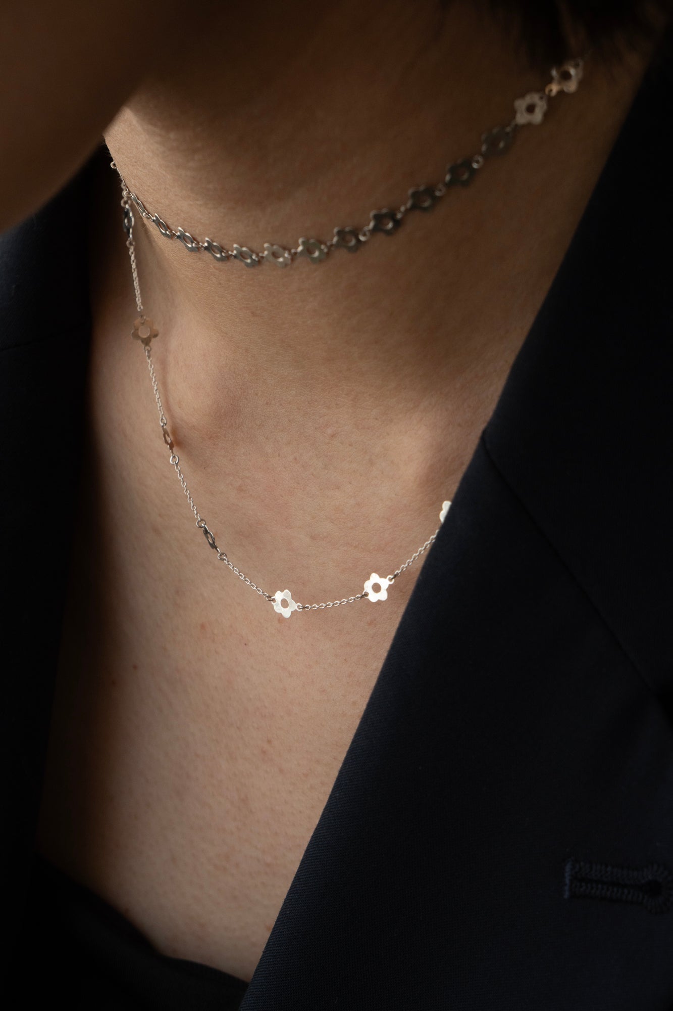bohem Loop×Loop Flower Necklace A / Silver - patchouli Exclusive