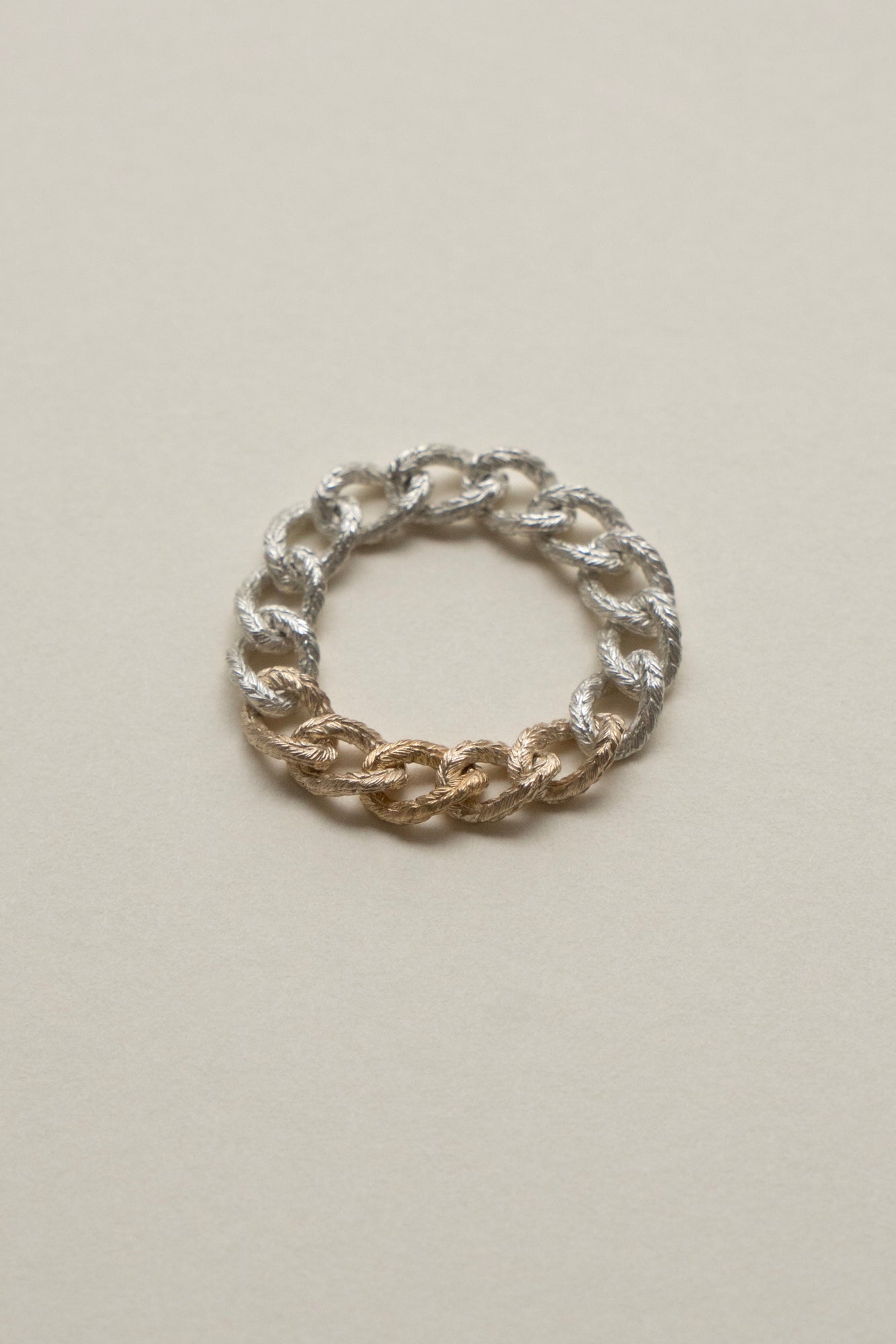 simmon Knit Chain Ring Narrow Aurora /SV&amp;K10&amp;K18