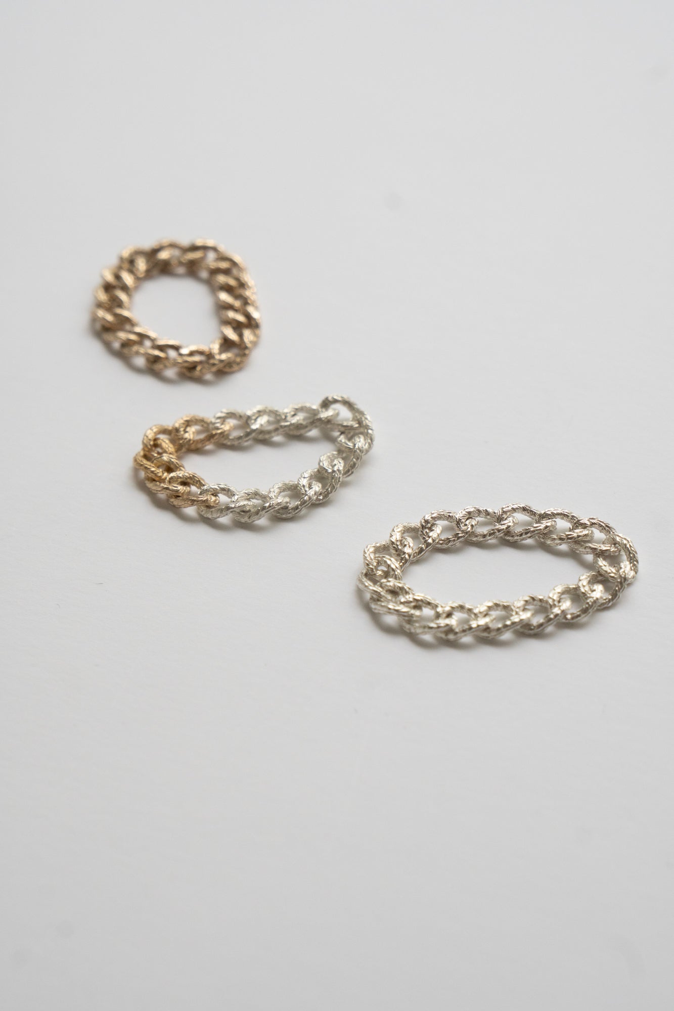 simmon Knit Chain Ring Narrow Aurora /SV&amp;K10&amp;K18