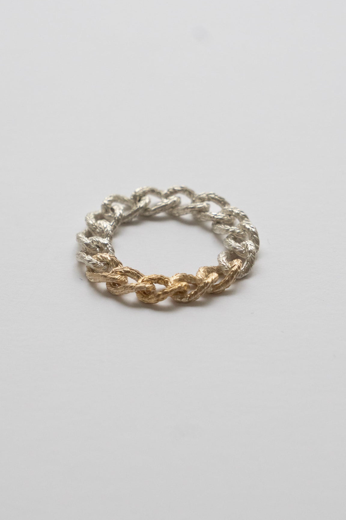 simmon Knit Chain Ring Narrow Aurora /SV&amp;K10&amp;K18
