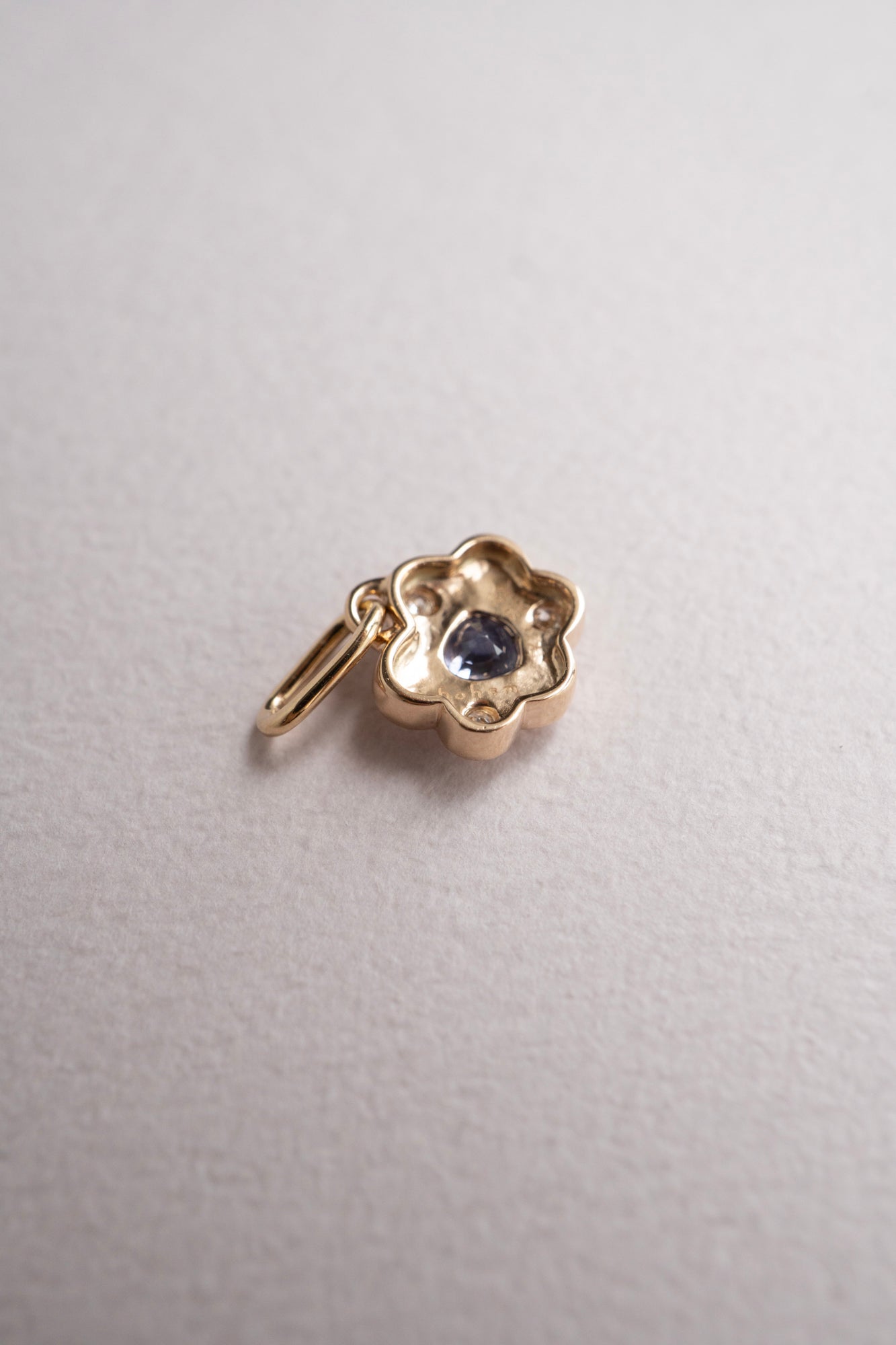 bohem Cotton Flower Charm Top Blue Sapphire /K10