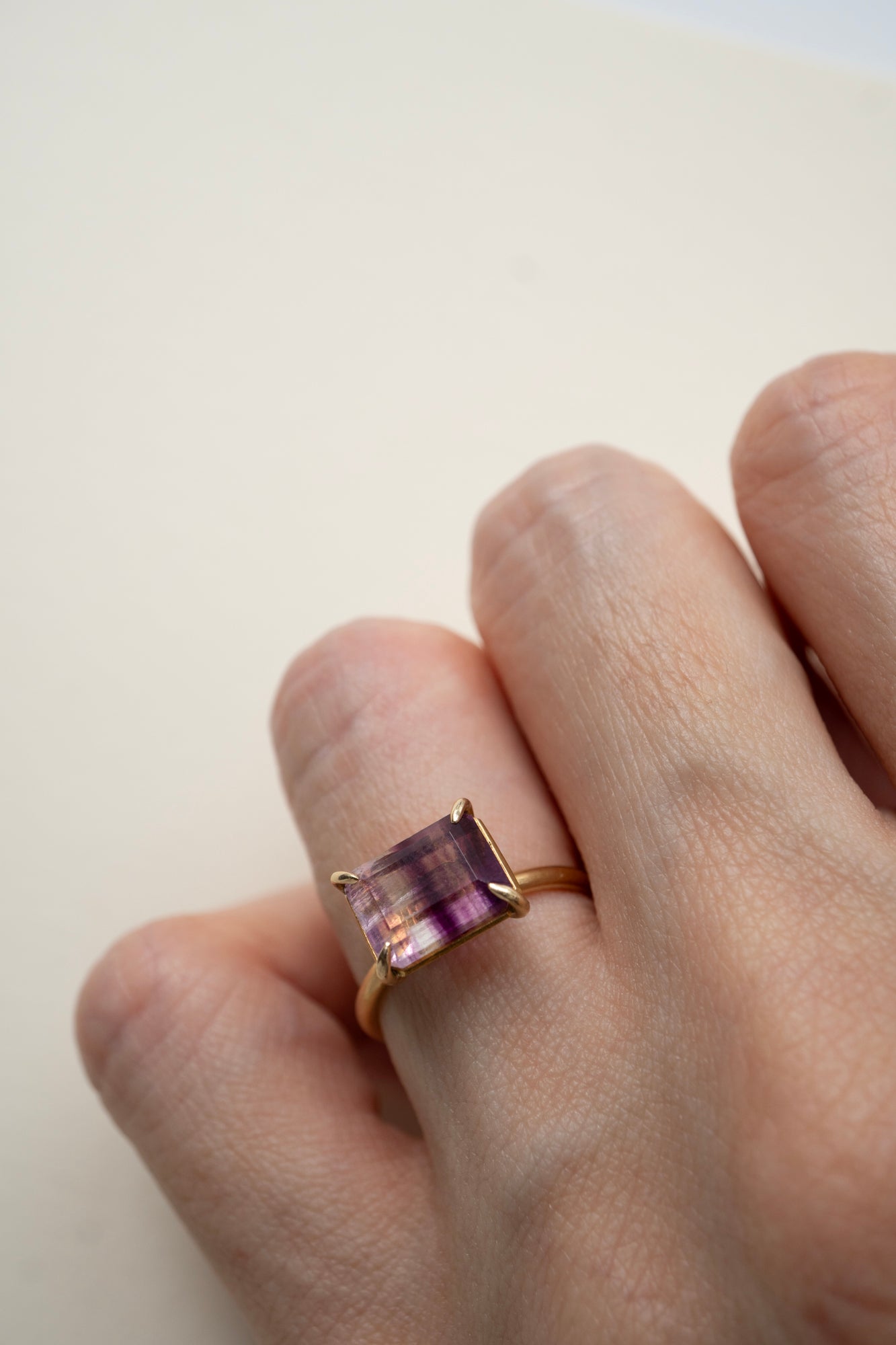 bohem Fluorite Ring Pink /K10