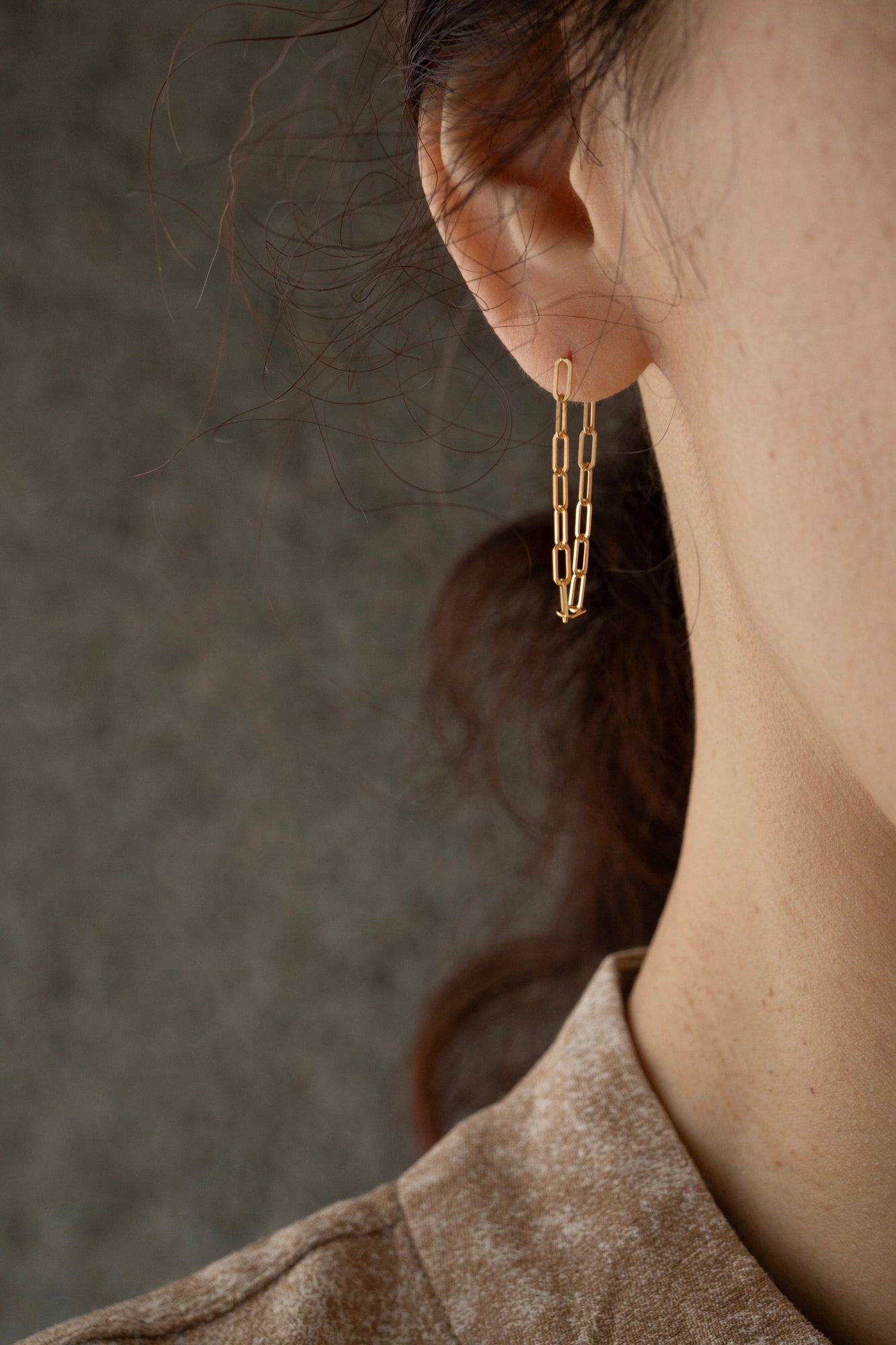 MONAKA jewellery Chain Pierced Earrring /K18
