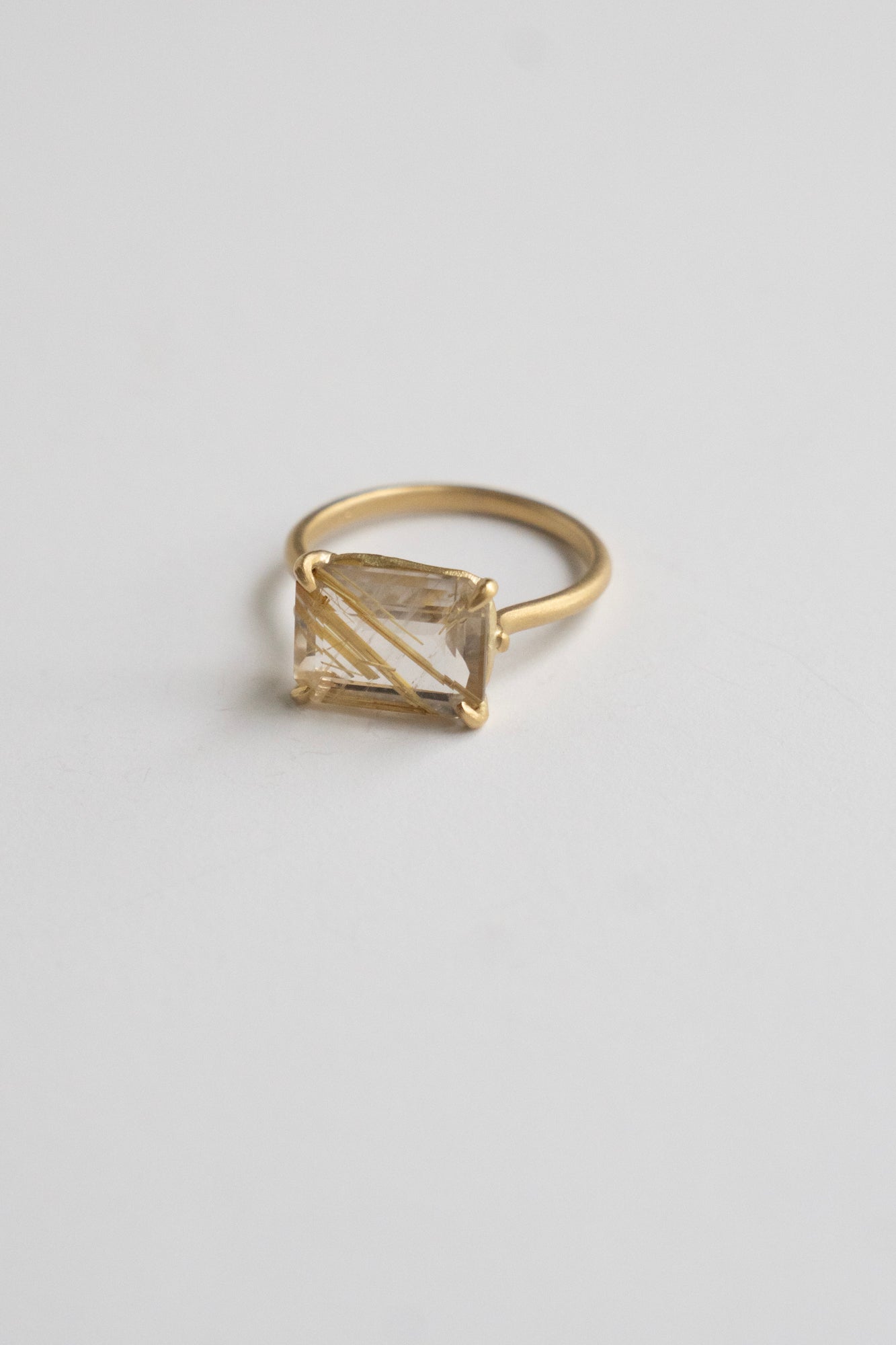 MONAKA jewellery Prong Golden Rutile Quartz Ring /K18