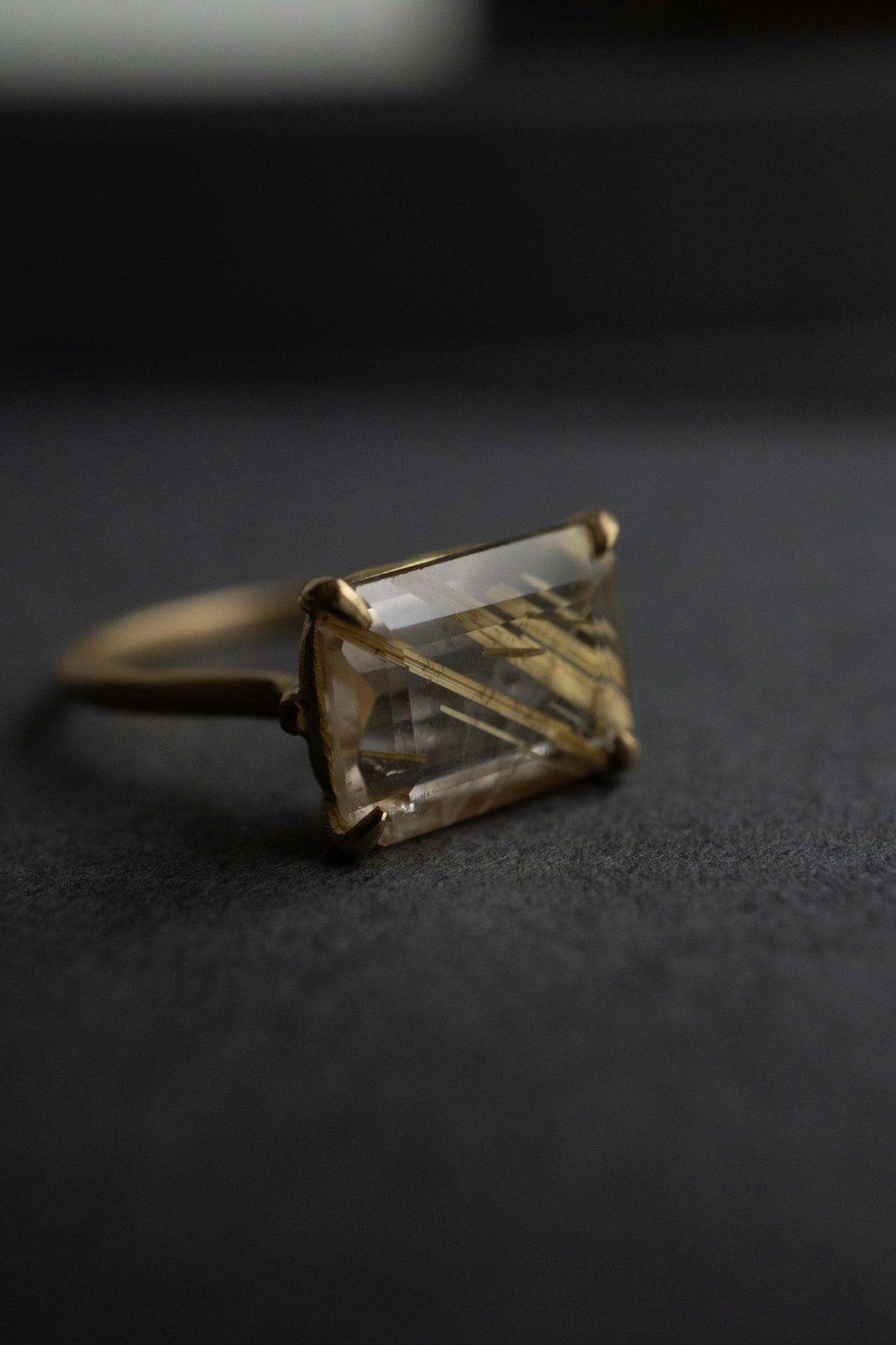 MONAKA jewellery Prong Golden Rutile Quartz Ring /K18