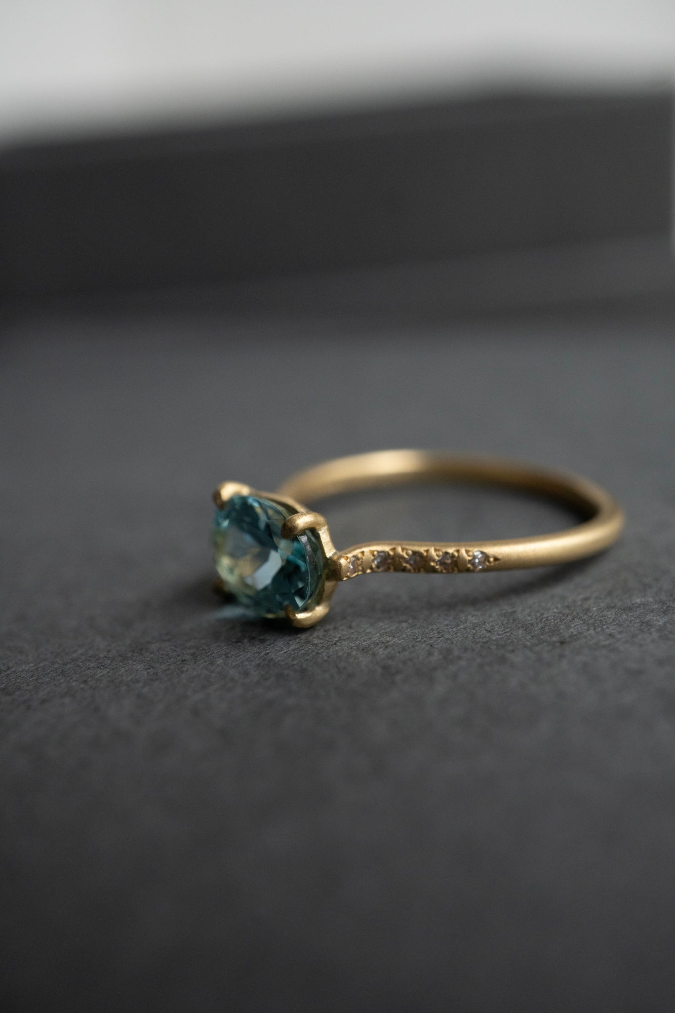 MONAKA jewellery Prong Aquamarine Arm Diamond Ring /K18