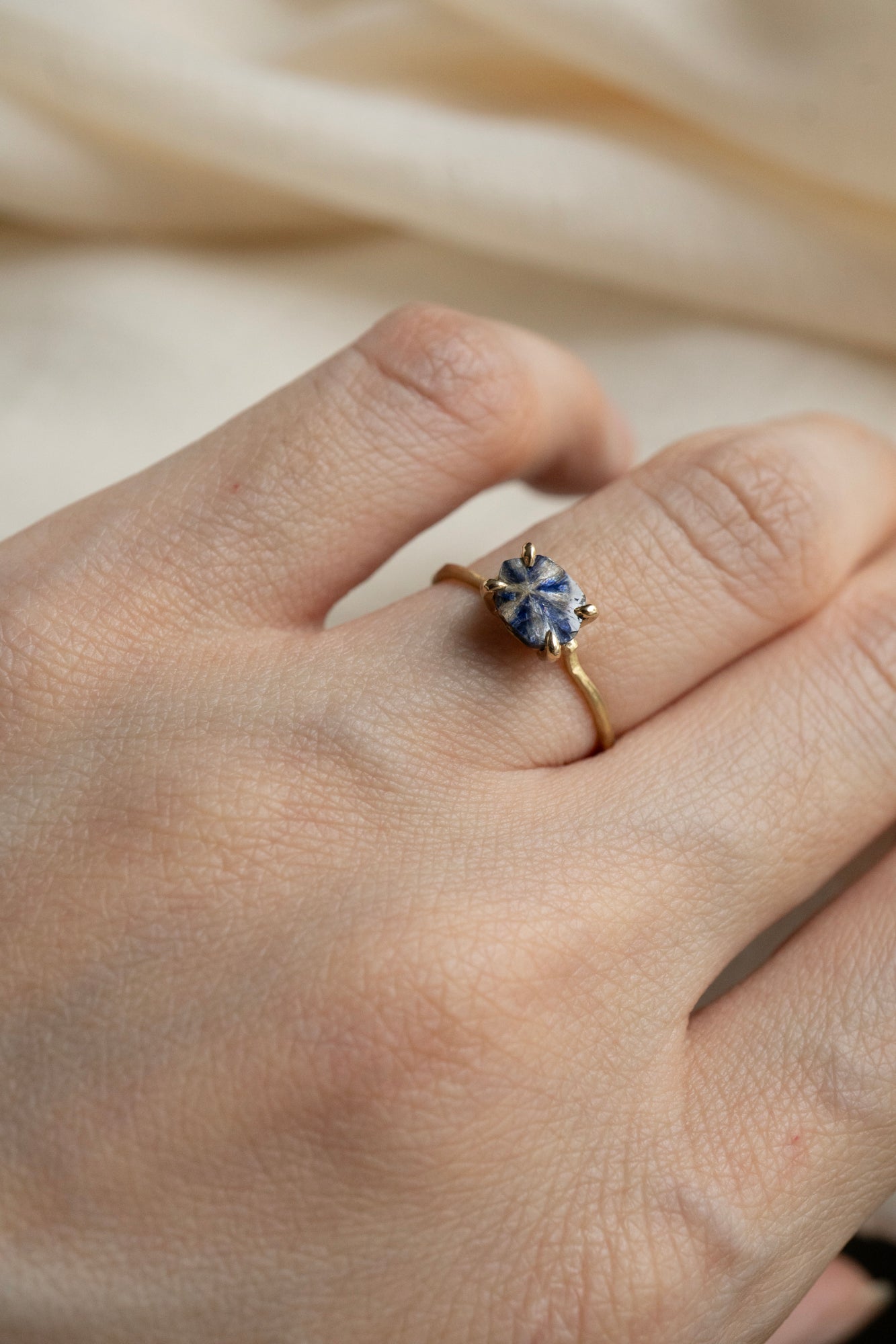 モナカジュエリー ラフコレットリング サファイア K18 MONAKA jewellery Trapiche Sapphire Ring モナカジュエリー