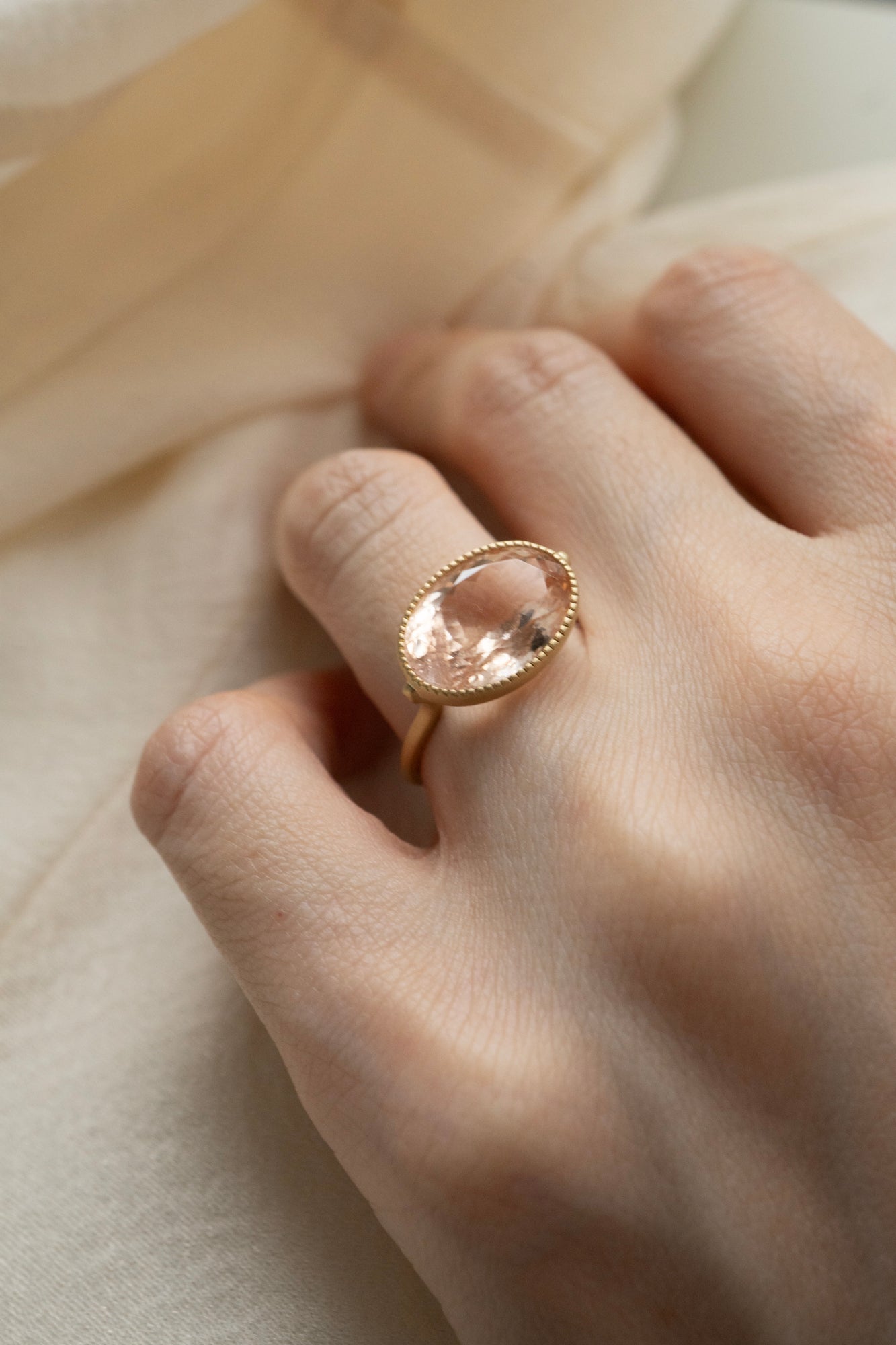 MONAKA jewellery Milgrain Morganite Ring /K18