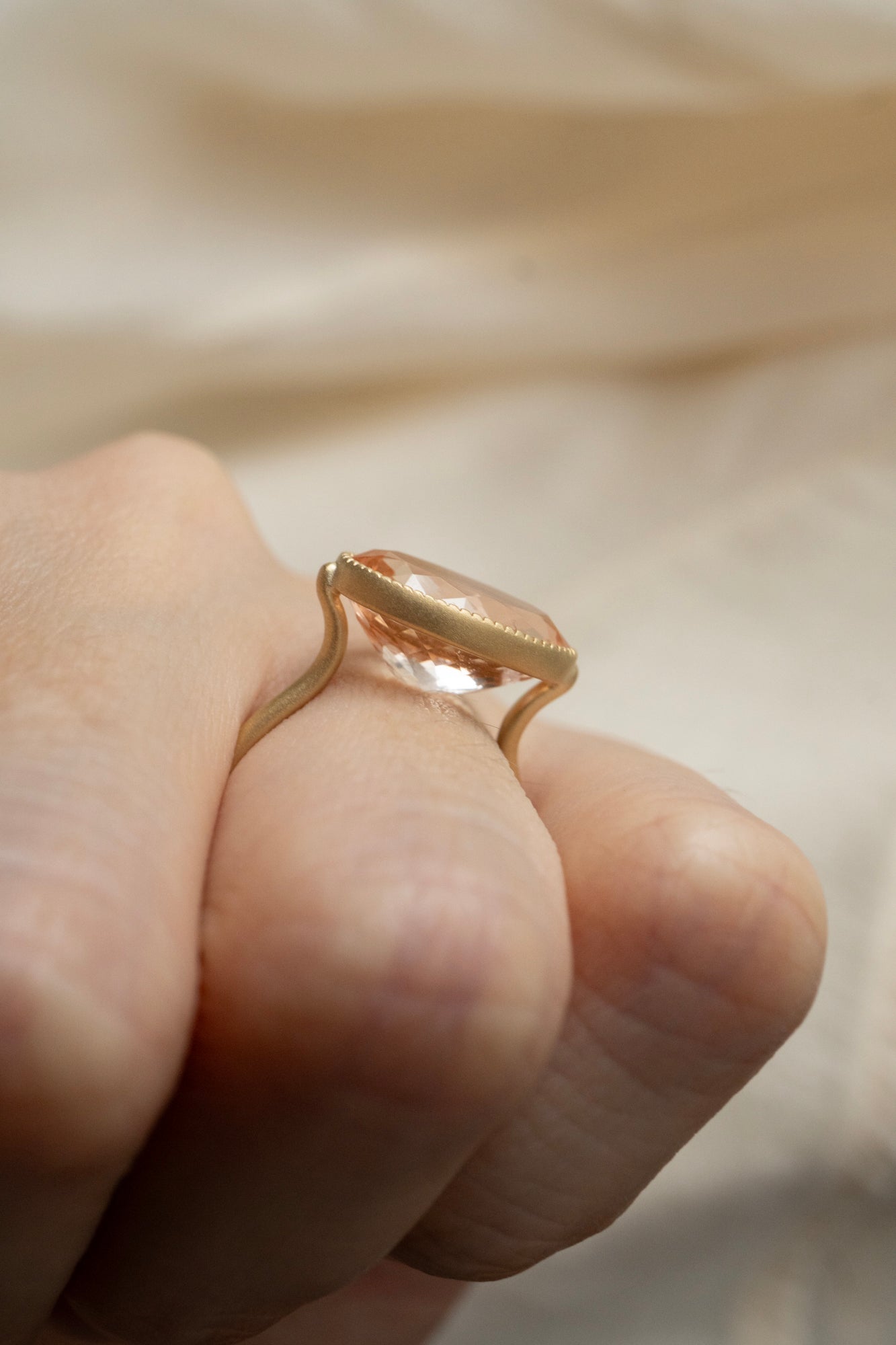 MONAKA jewellery Milgrain Morganite Ring /K18