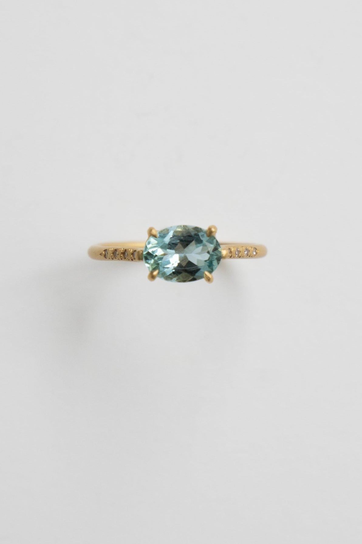 MONAKA jewellery Prong Aquamarine Arm Diamond Ring /K18